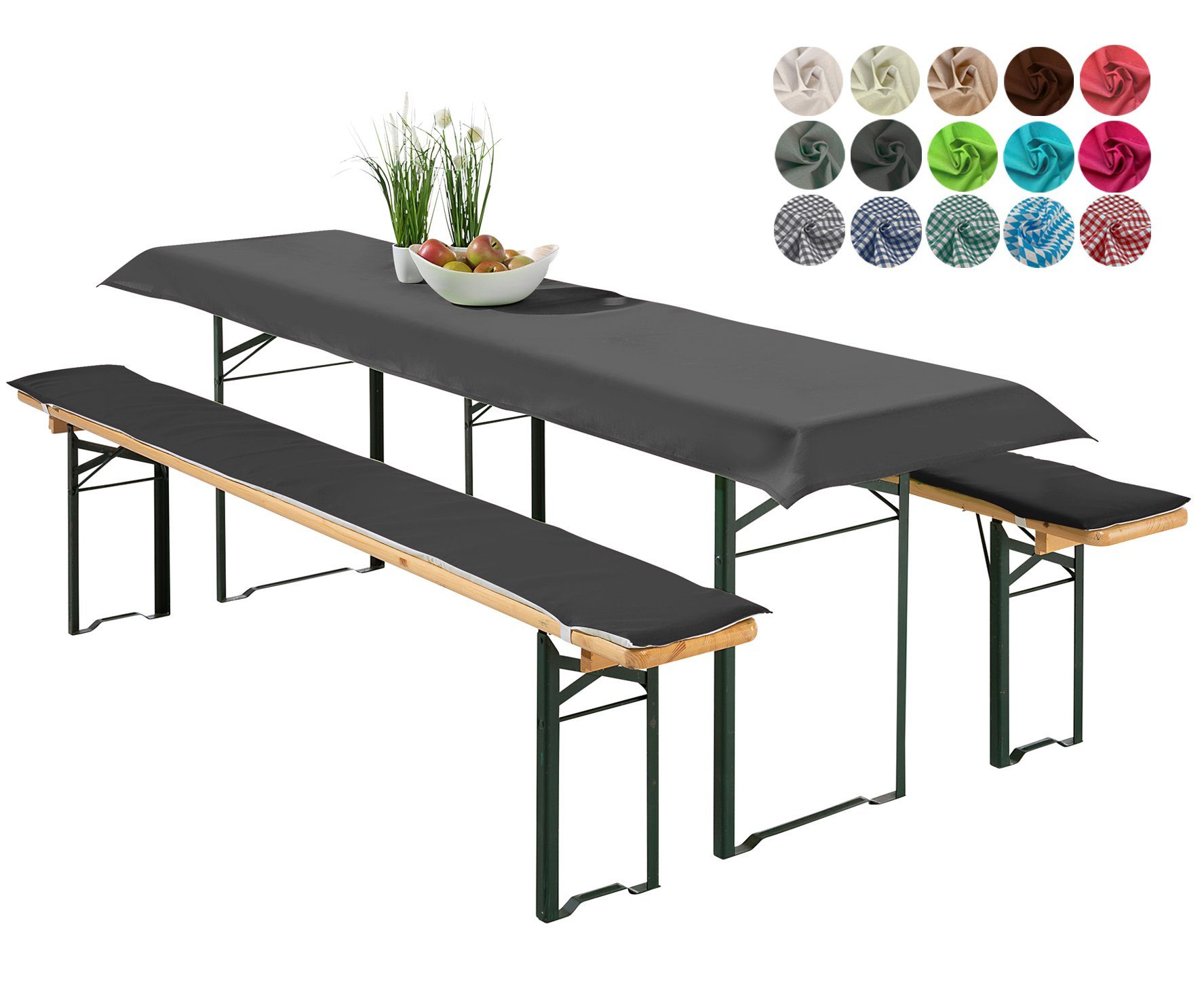 heimtexland Hussen-Set Bierzeltgarnitur Polster Deko Auflagen Set 3-tlg, 2 günstig online kaufen