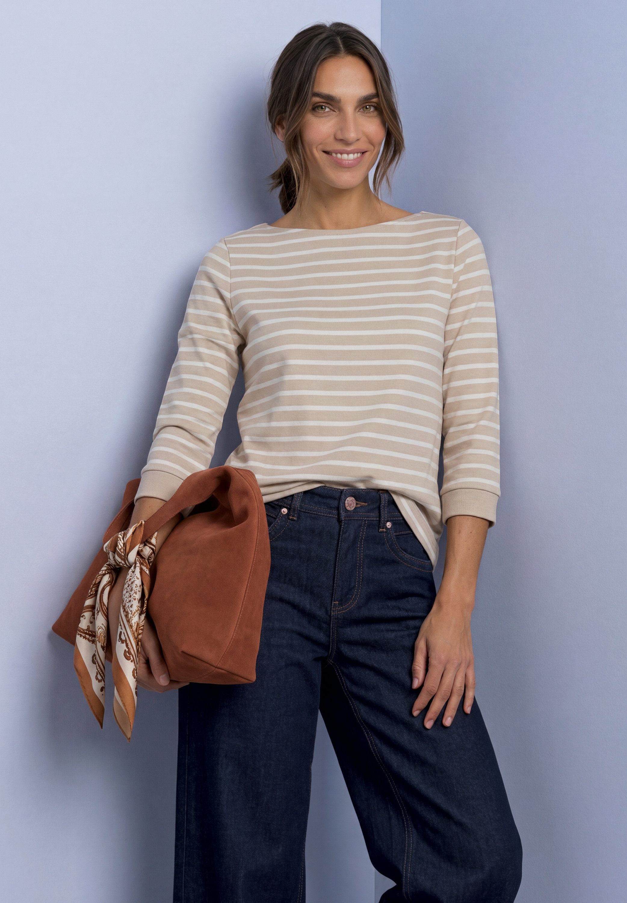 STREET ONE 3/4-Arm-Shirt Streifenshirt, Baumwolle, 3/4-Arm