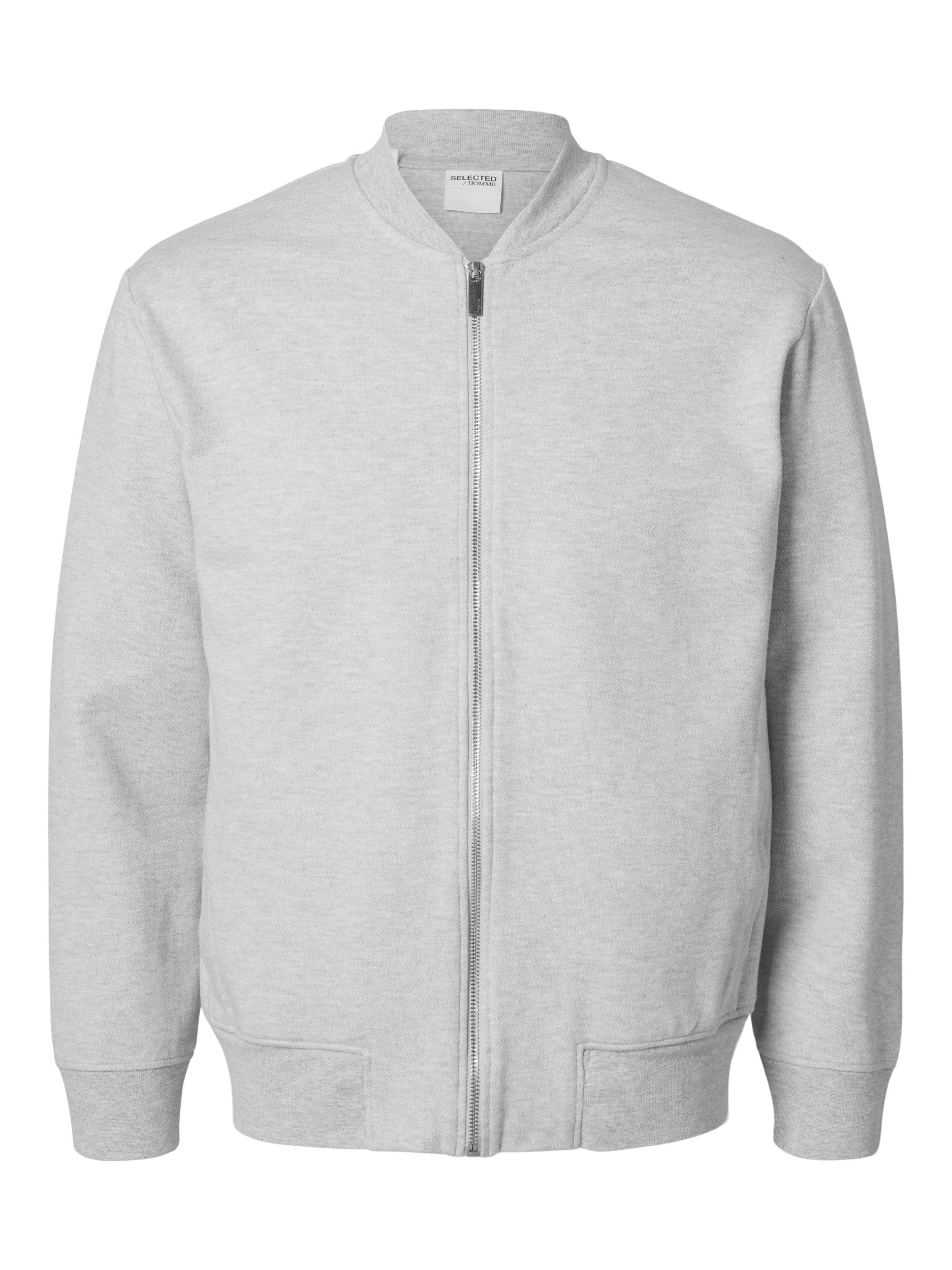 SELECTED HOMME Sweatjacke - Bomber - Cardigan - SLHMACK SWEAT BOMBER Bomberjacke mit Baseballkragen und Relaxed Fit