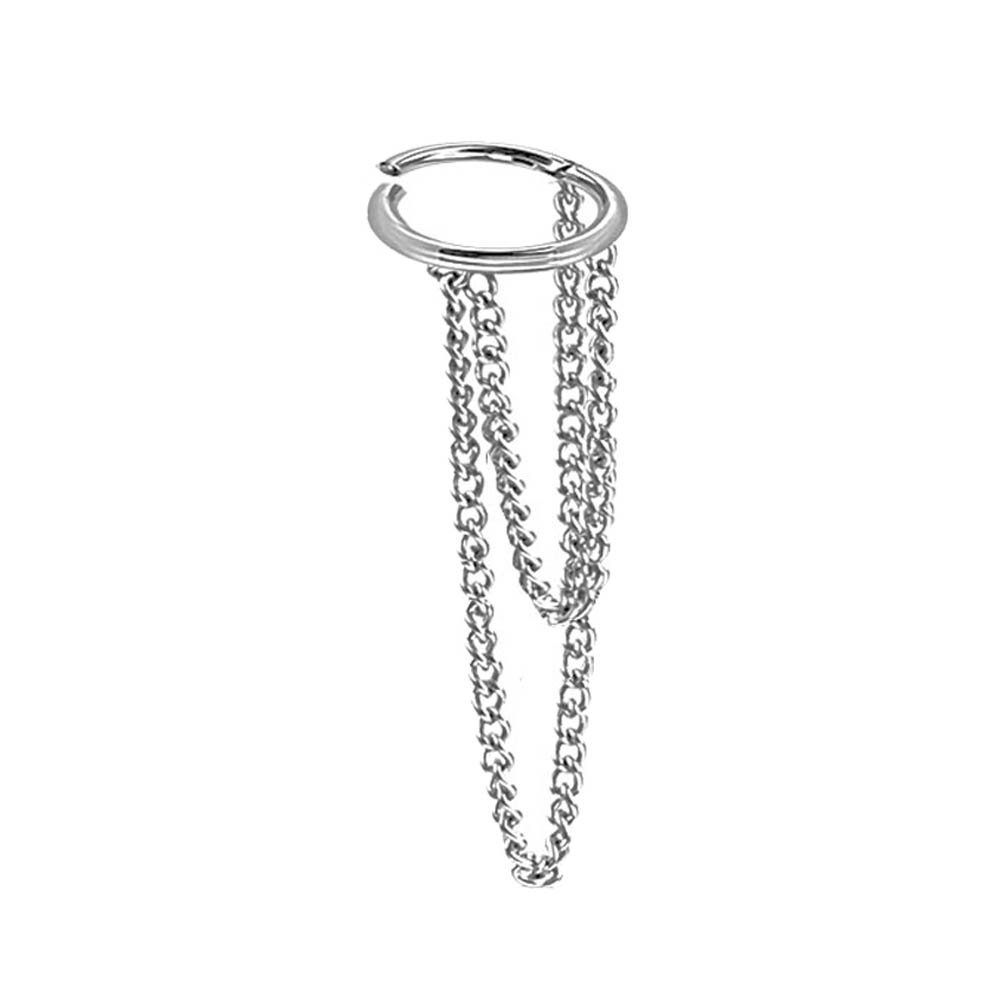 viva-adorno Nasenpiercing Ohrpiercing Segmentring Helix Piercing Clicker Scharnier Kettchen, Ketten Anhänger Segment Clicker