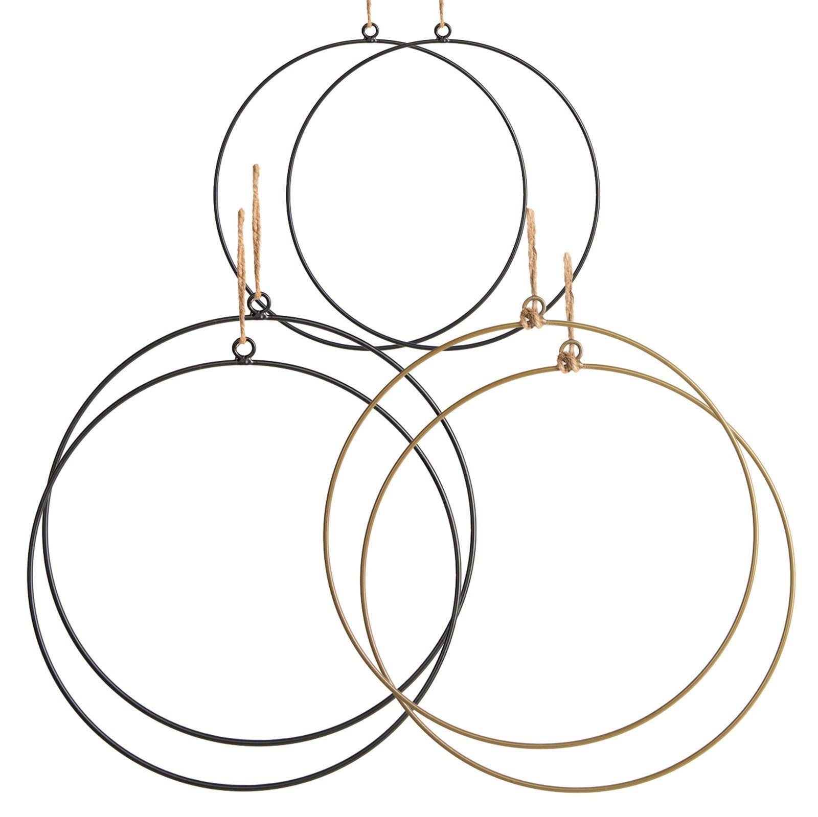 Logbuch-Verlag Dekofigur 6 Metallringe zum Basteln und Dekorieren 20-28 cm Gold schwarz