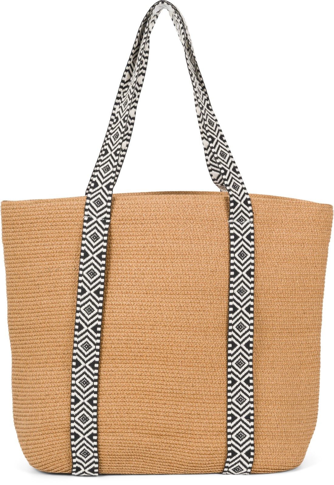 styleBREAKER Strandtasche Papierstroh Strandtasche Azteken Muster (1-tlg)
