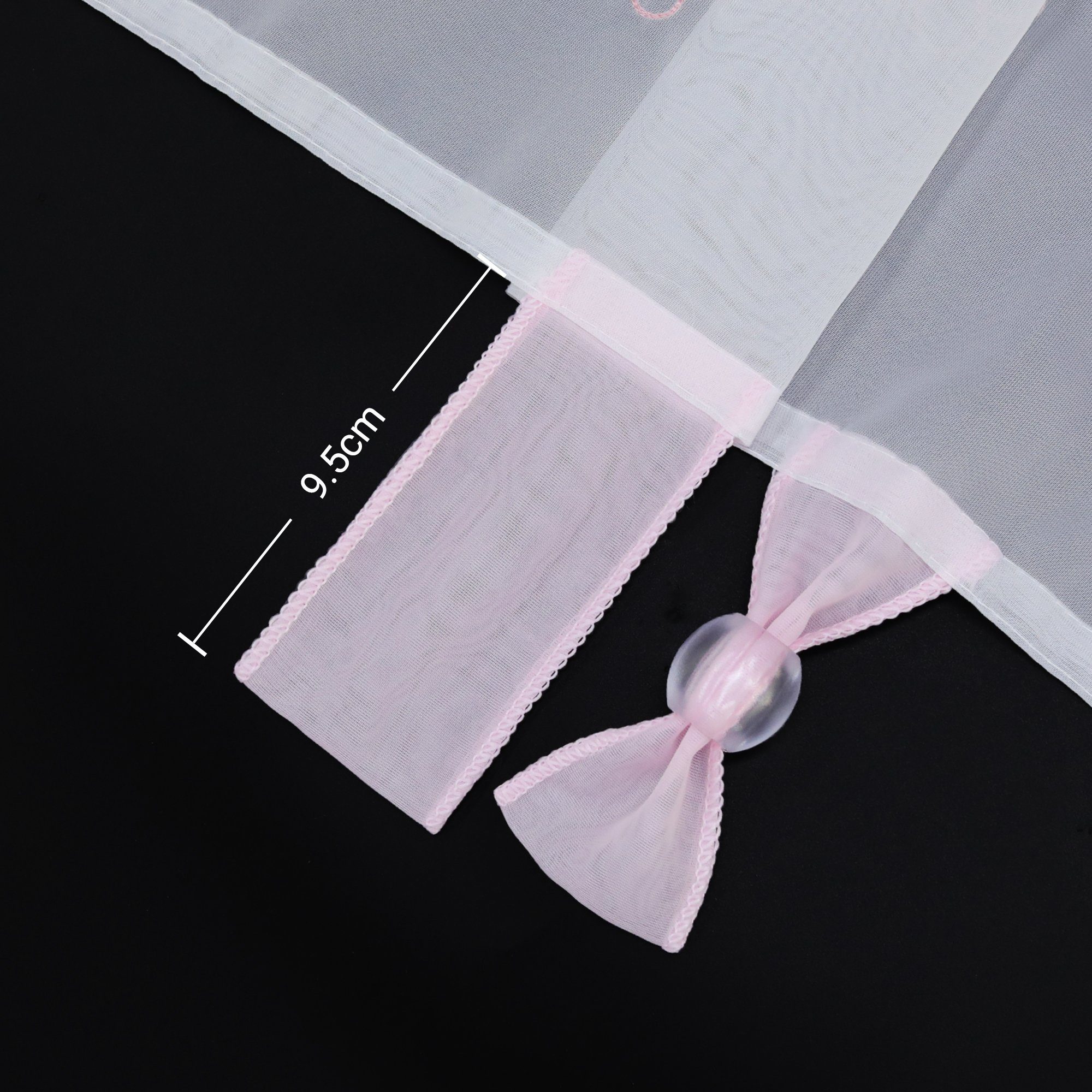 mit Bistrogardine Joyswahl, transparent, Schmetterling-Stickerei, (1 St), Schlaufen pink Scheibengardine,