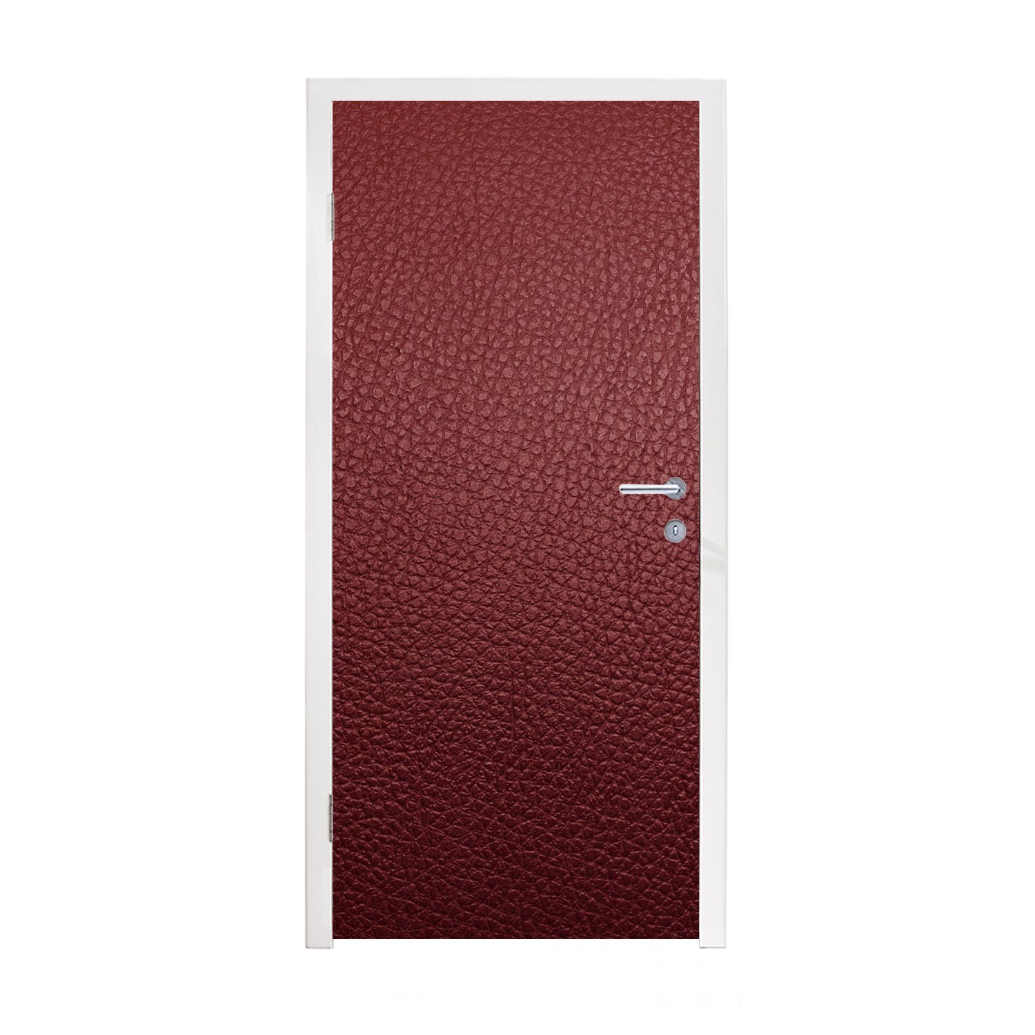 MuchoWow Türtapete Leder - Lederoptik - Rot - Leicht, Matt, bedruckt, (1 St), Fototapete für Tür, Türaufkleber, 75x205 cm