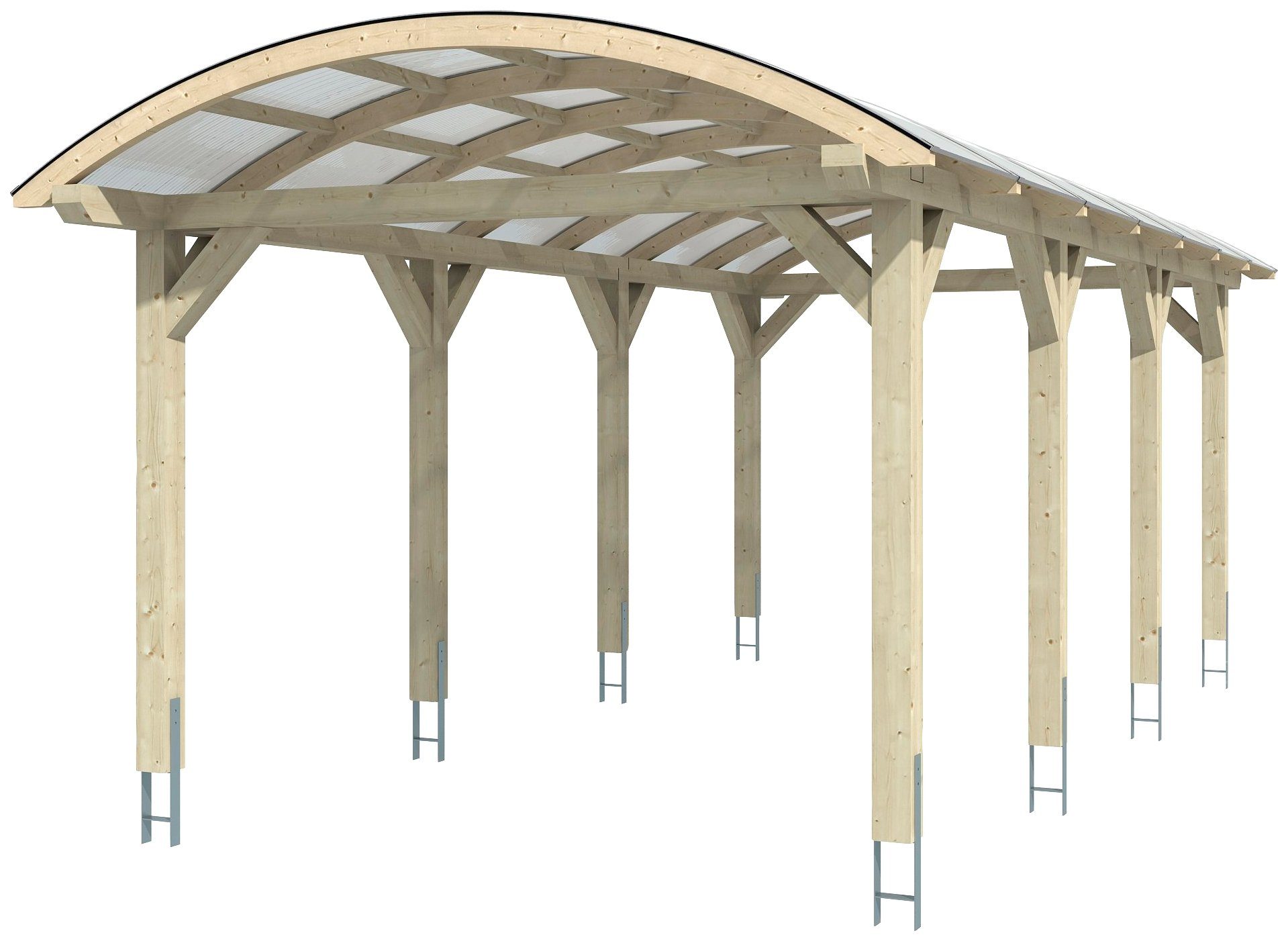 Skanholz Einzelcarport Franken, BxT: 376x755 cm, 220 cm Einfahrtshöhe