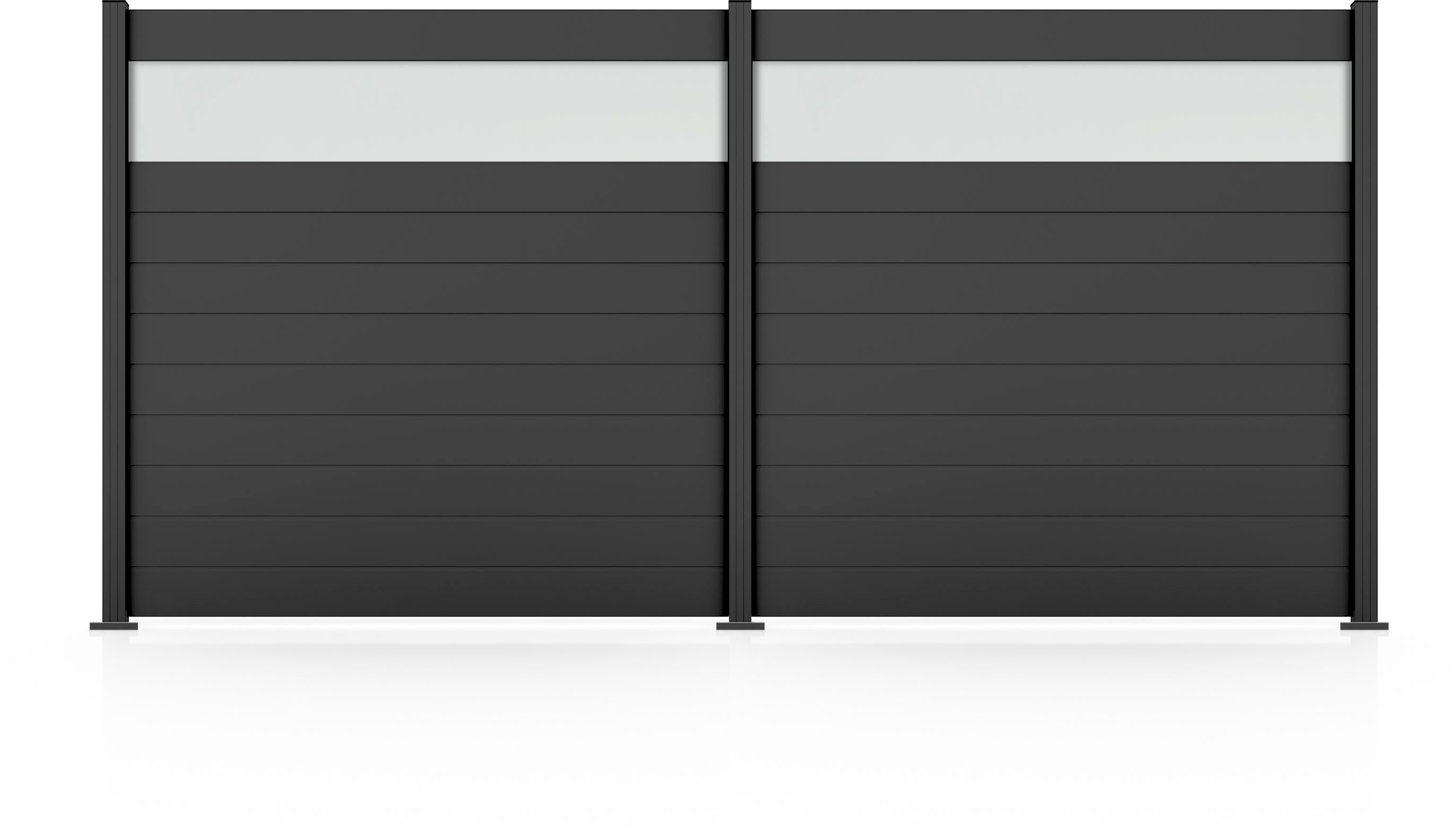 STAKET PRO Gartenzaun Komplettzaun Paneel 150, LxH: 368,4x187 cm, 2 Elemente á 180 cm Breite + Flächendruck 84