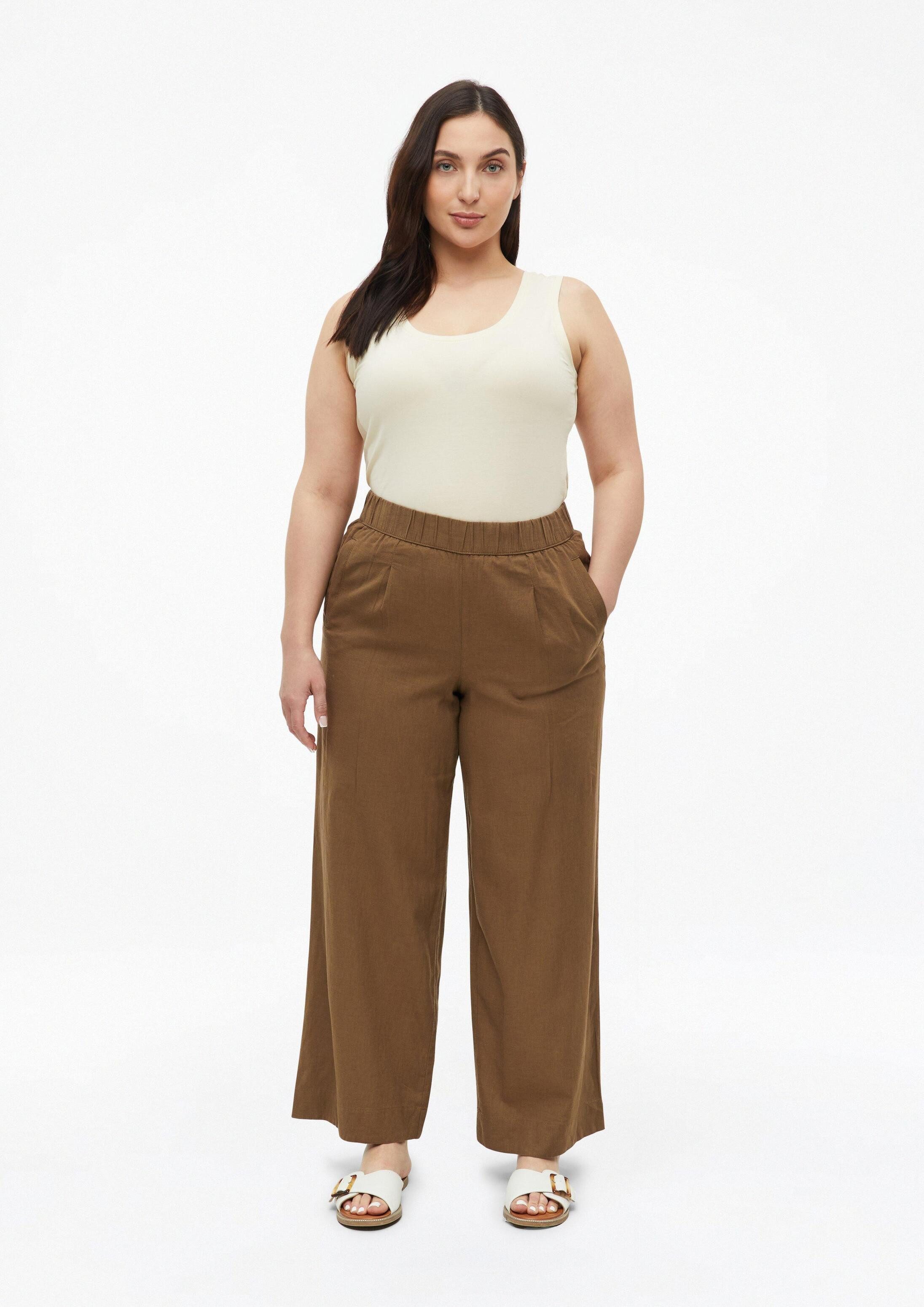 s.Oliver Chinos Hose Leinenmixhose mit Elastikbund