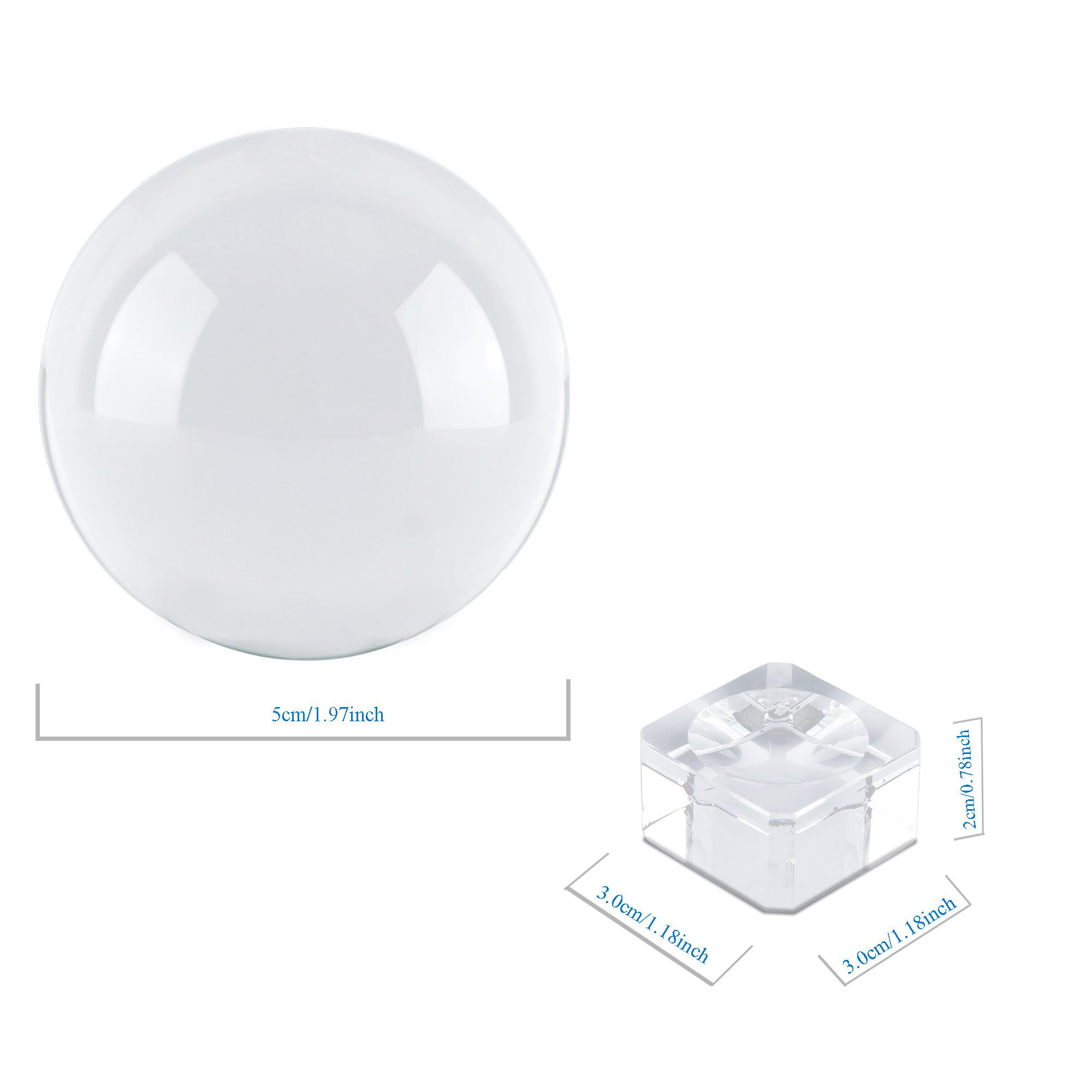 Intirilife Dekokugel, Kristallkugel mit Glasständer Foto Deko Kugel