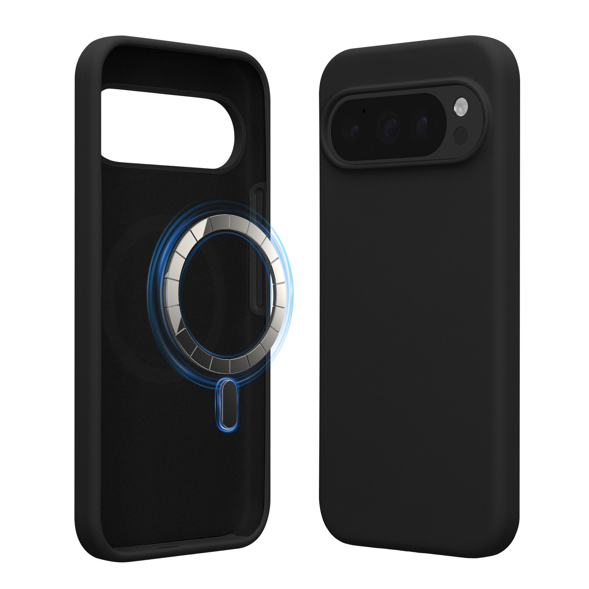 kwmobile Smartphone-Hülle Hülle kompatibel mit Google Pixel 10 / Pixel 10 Pro, magnetische Handyhülle Silikon Case - Cover gummiert