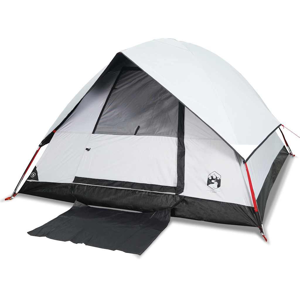 vidaXL Kuppelzelt Kuppel-Campingzelt 2 Personen Weiß Dunkel Wasserdicht, (1 tlg)