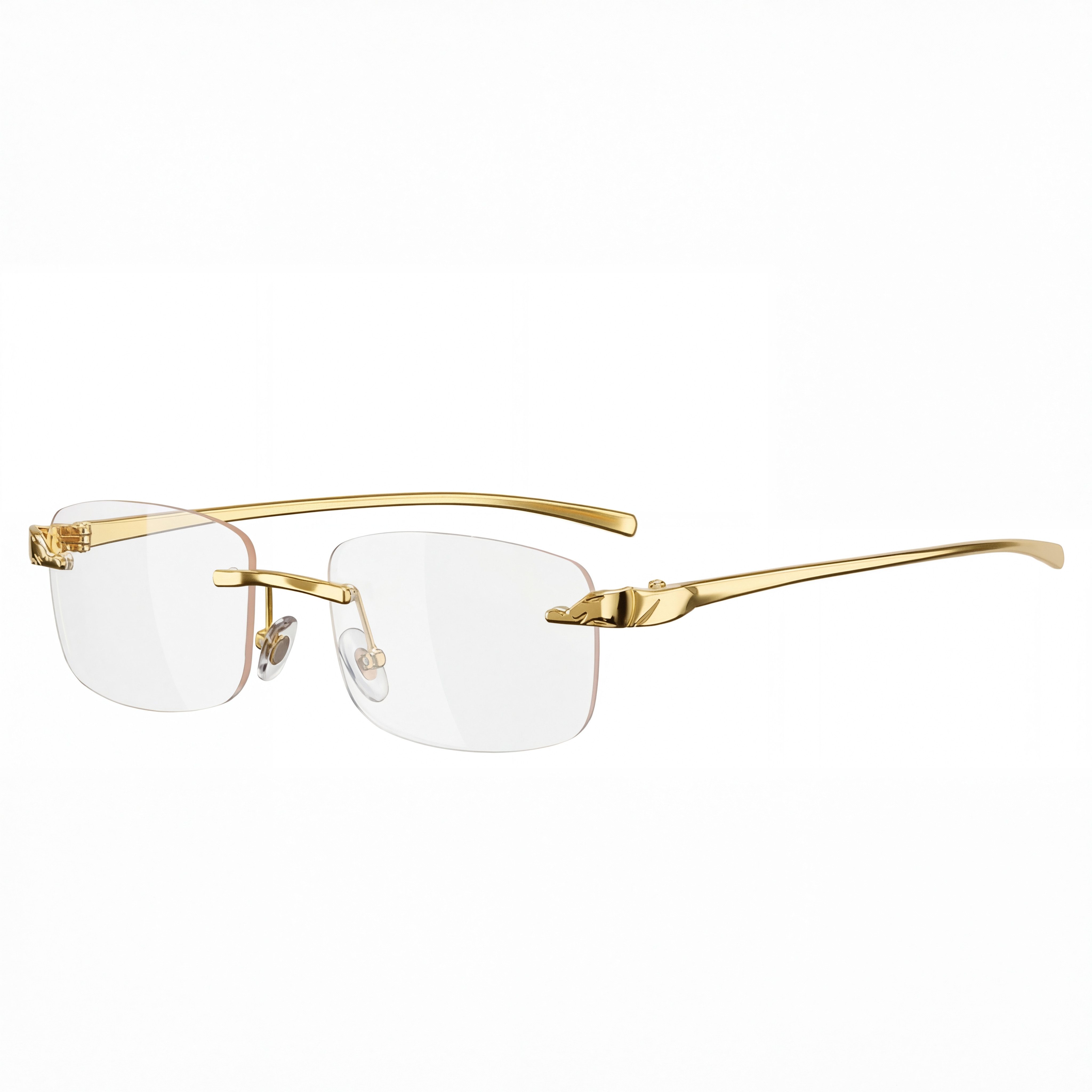 salazar.plus Brillengestell Randloslos Rahmenlos Oval ohne Stärke Damen Herren Unisex, Randlos Goldfarben Metall Unisex Ultraleicht Elegant Edel ohne Stärke