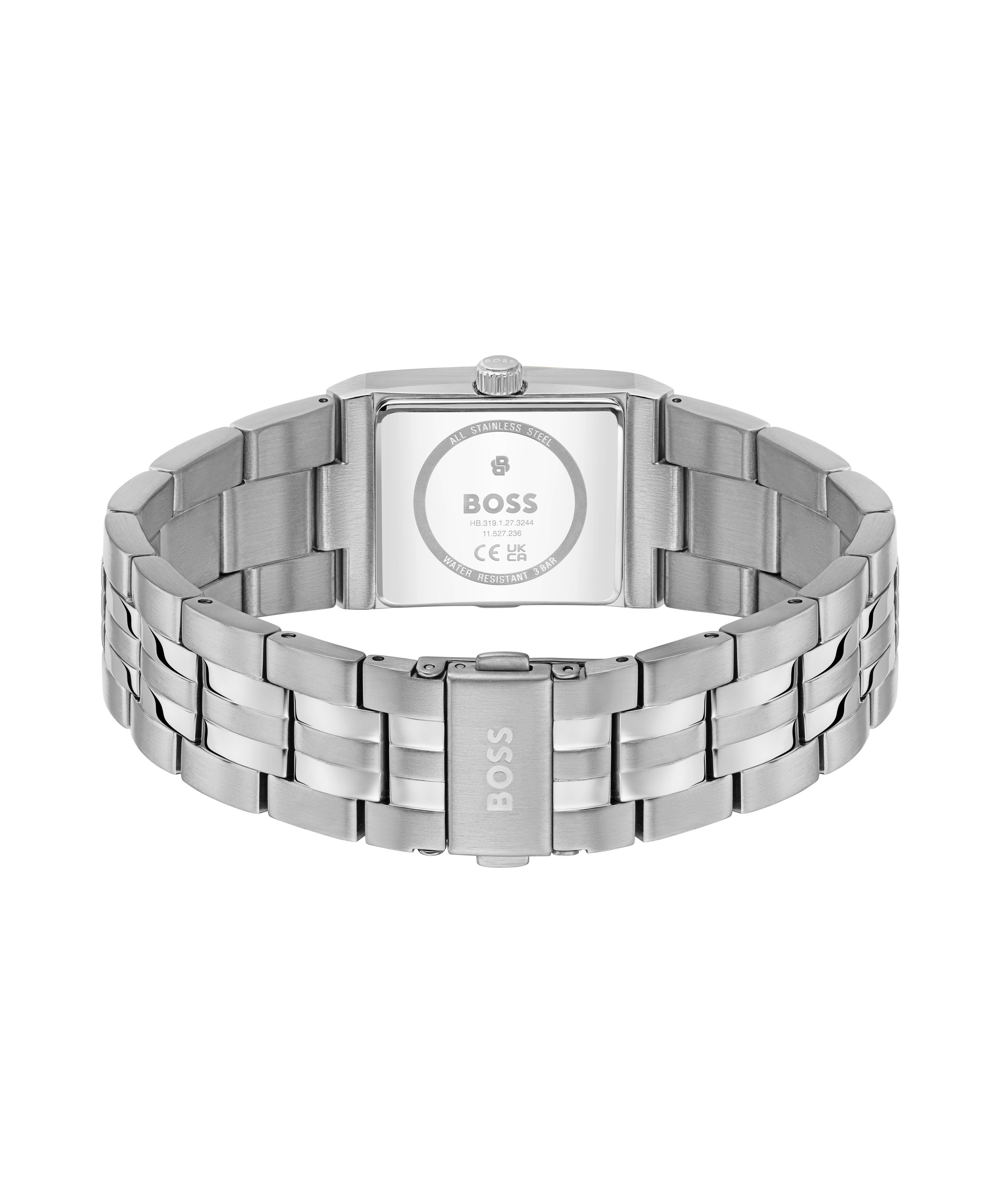 BOSS Quarzuhr STRIVO 1514331, Armbanduhr, Damenuhr, Herrenuhr, Edelstahlarmband, analog, Tag