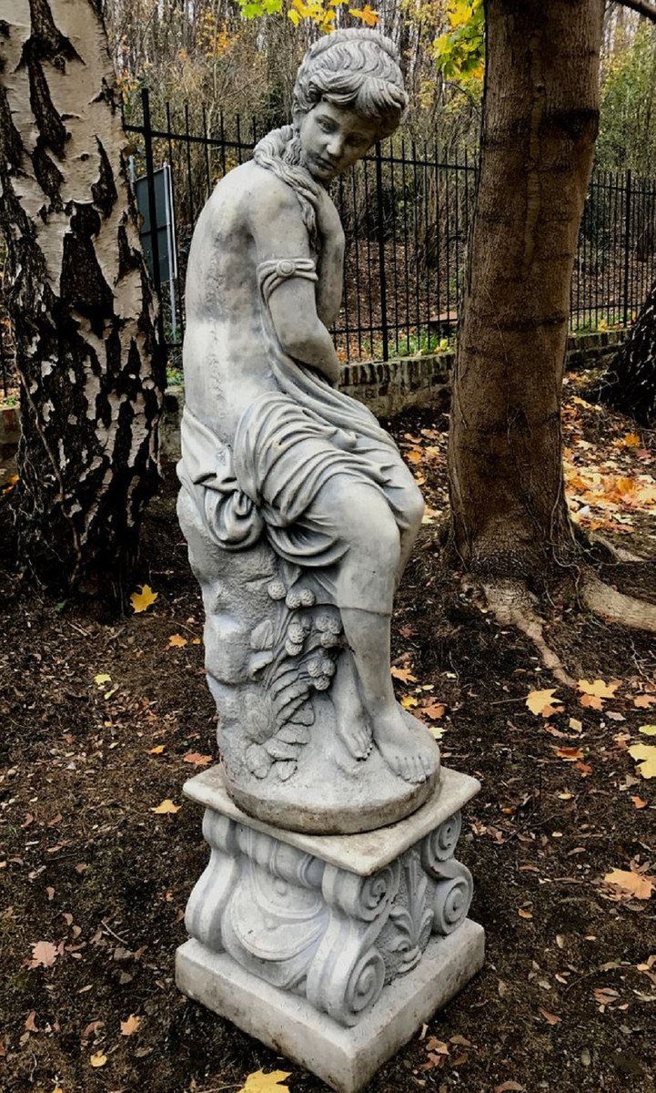 Padrino Jugendstil Deko Jugendstil Garten Skulptur Accessoires Casa Antik & Elegante H. Grau x x Garten Garten Barock - Stein Skulptur cm Deko 130 Figur 44 Frau Deko - 44