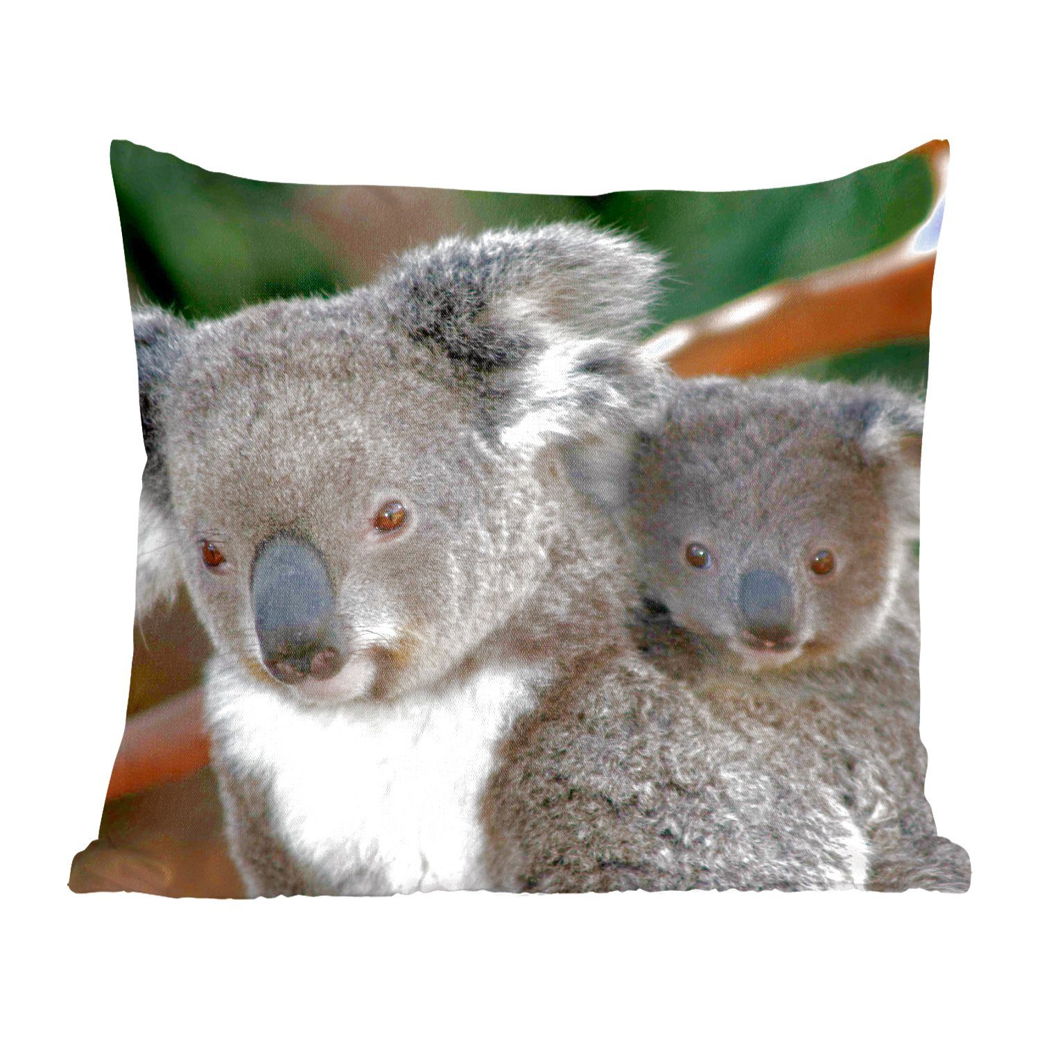 MuchoWow Dekokissen Koalas - Vater - Kind - Jungen - Mädchen, Zierkissen mit Füllung für Wohzimmer, Schlafzimmer, Deko, Sofakissen