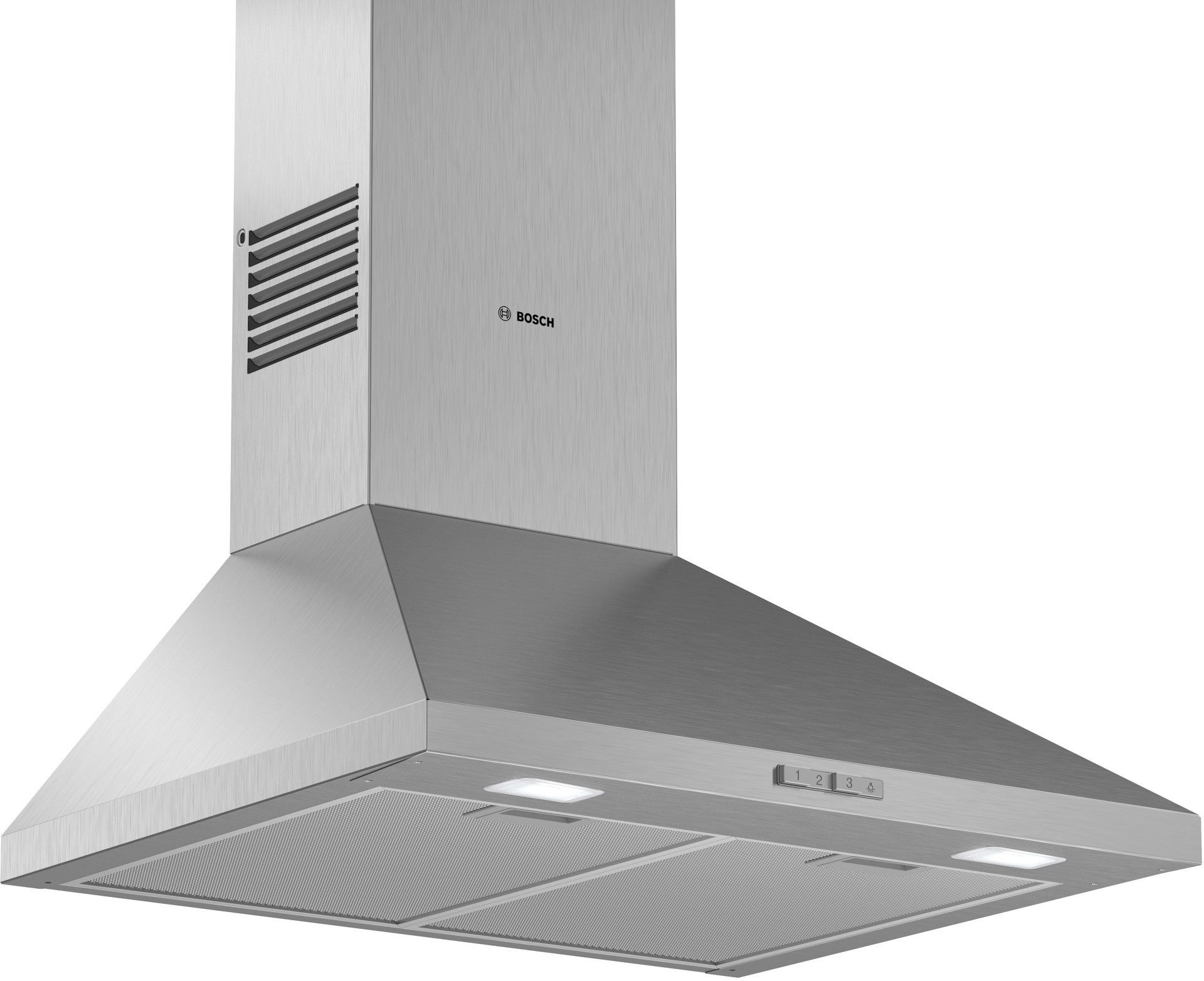 BOSCH Wandhaube DWP65BC51 Serie Serie 2 LED Belichtung und einfach zu reinigender Metall-Fettfilter