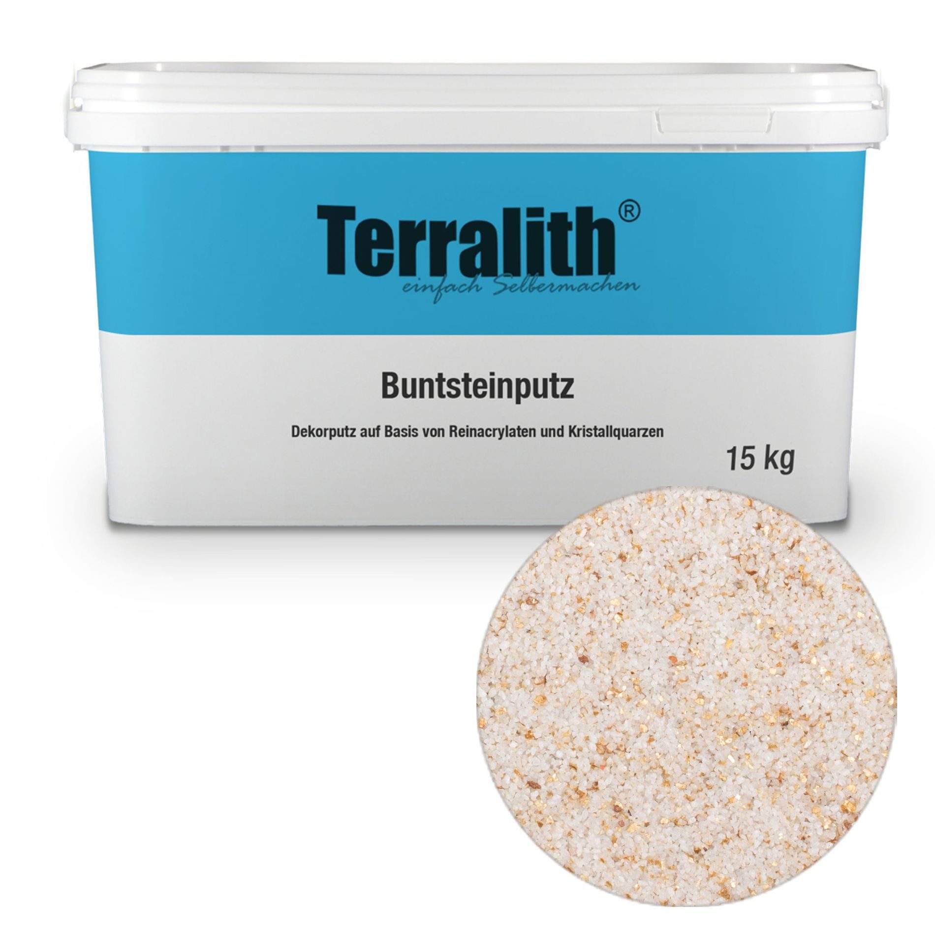 Terralith® Kunstharzputz Buntsteinputz Mosaikputz 2mm -15 kg- BSP78 (Eimer, Verarbeitungsfertig) Dekorationsputz aus Marmor-Granulat bzw. eingefärbter Körnung