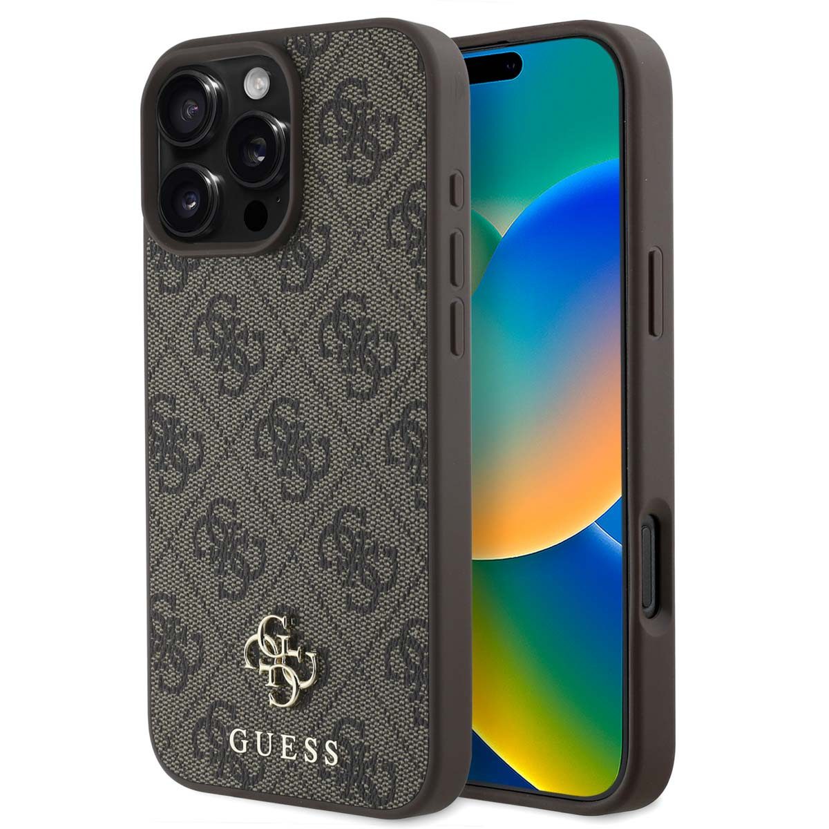 Guess Backcover Guess 4G Metal Logo Back Cover MagSafe Apple iPhone 16 Pro Max - Braun