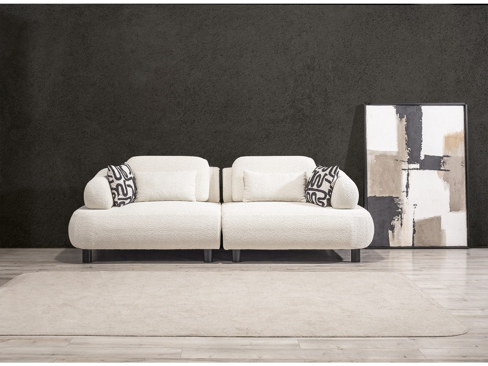 Villa Möbel Sofa Barcelona, 3-Sitzer 1 Teile, mit Relax-/Bettfunktion durch verstellbare Rückenlehne