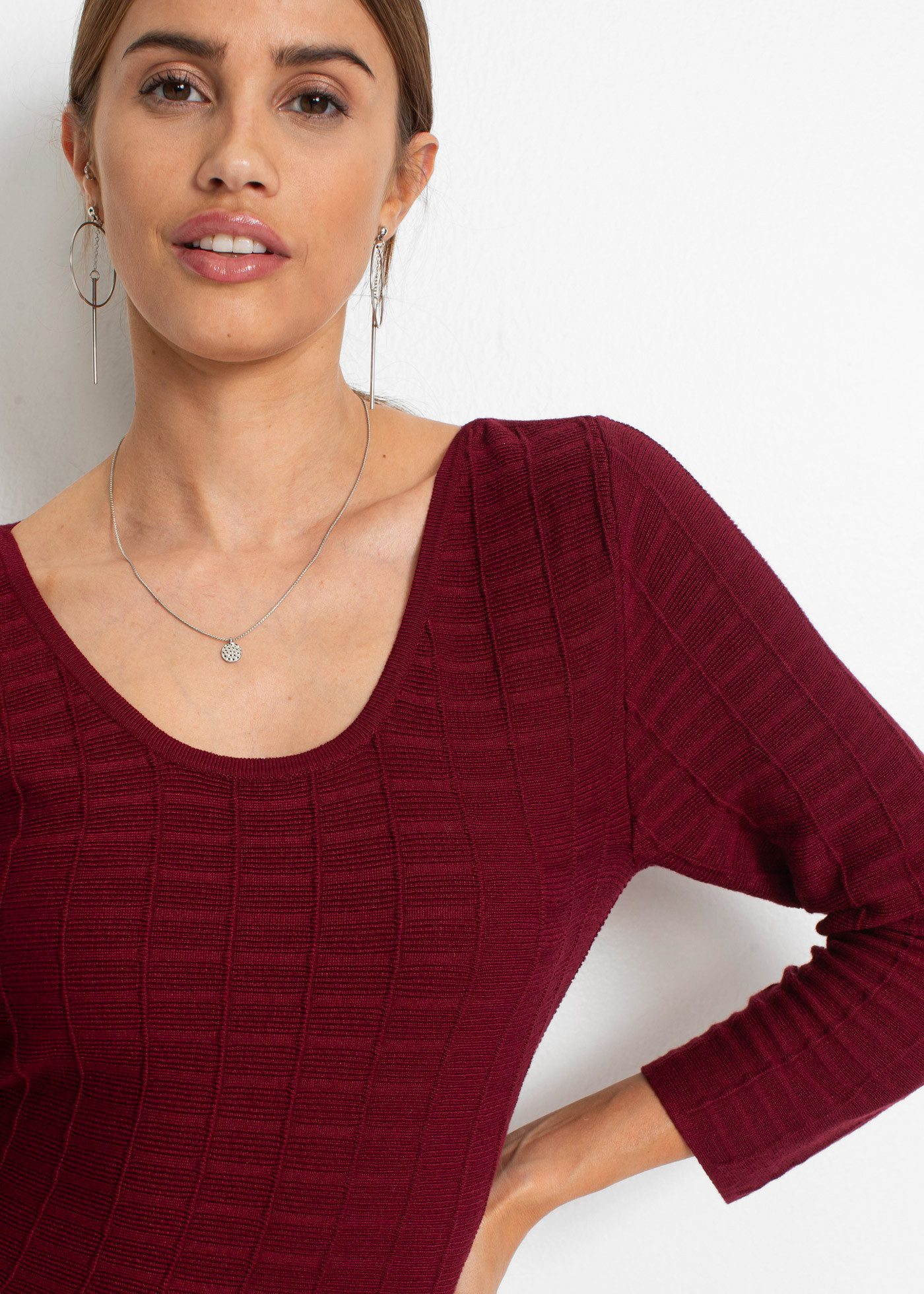 bonprix Strickkleid für besondere Anlässe, aus Viskose-Mix, ausgestellte Passform