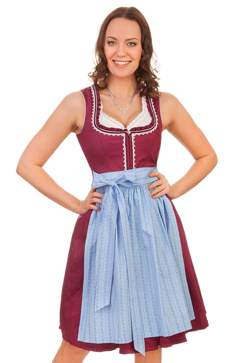 Alpenfee Tracht Dirndl Midi Dirndl 2tlg. - YVONNA - beere günstig online kaufen