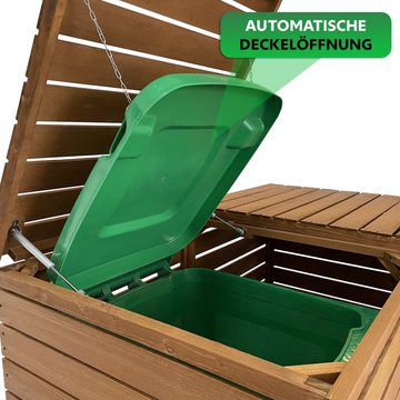 Endorphin Mülltonnenbox Comfort Mülltonnengarage / Mülltonnenbox Braun natur für 2x 240 L na