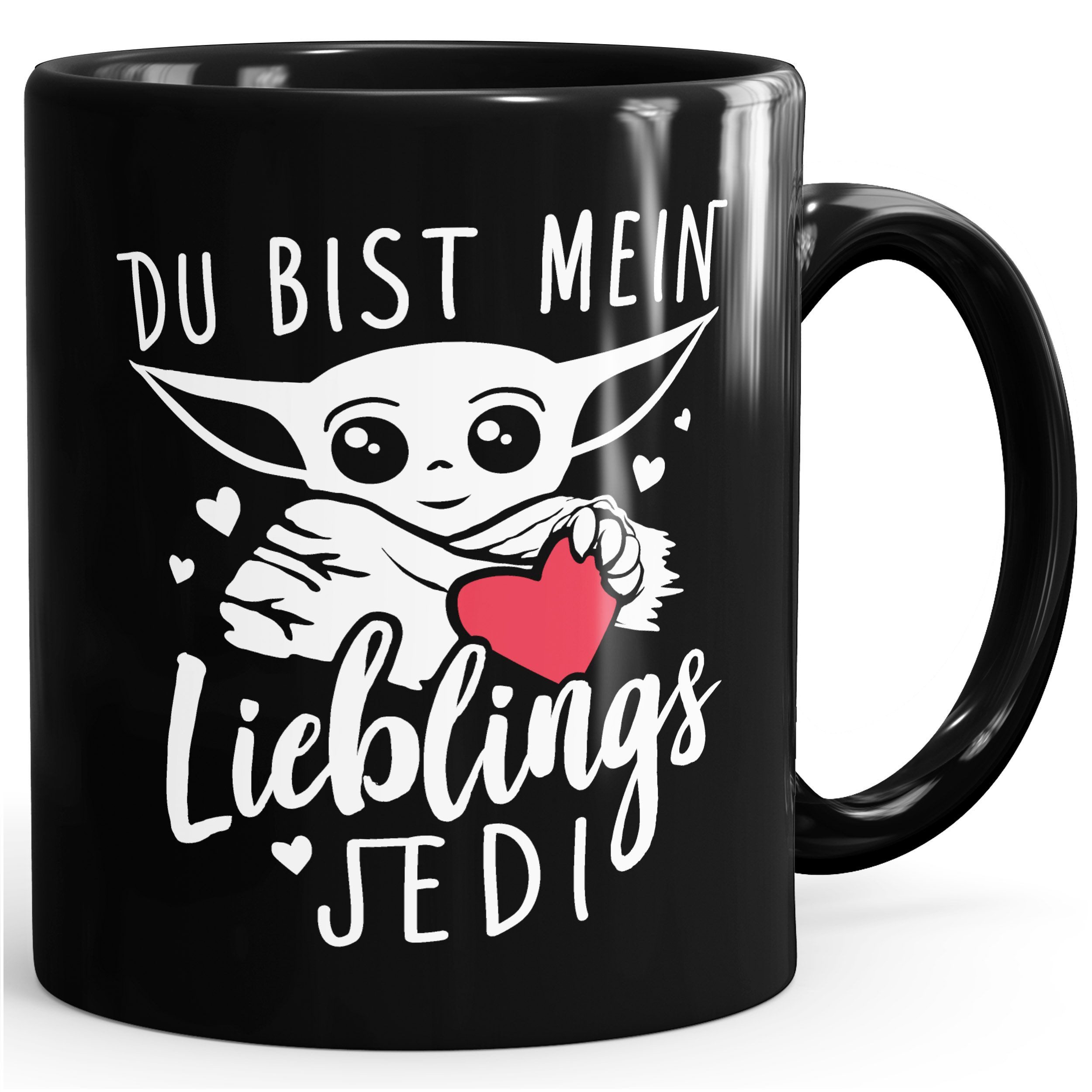MoonWorks Tasse Kaffee-Tassemit Spruch Du bist mein Lieblingsjedi Baby-Yoda Herz, Keramik