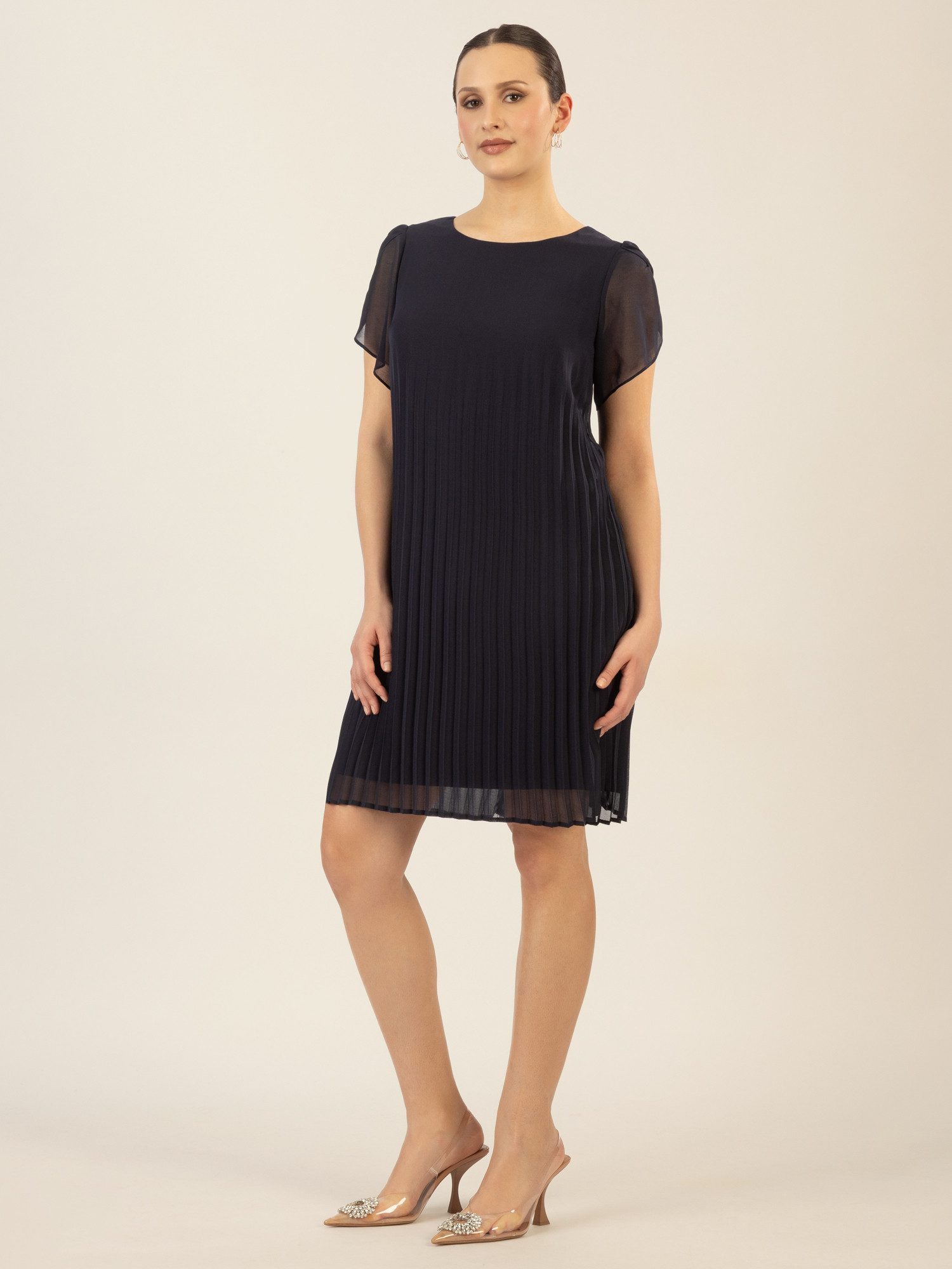 Apart Midikleid aus einem leicht körnigem günstig online kaufen
