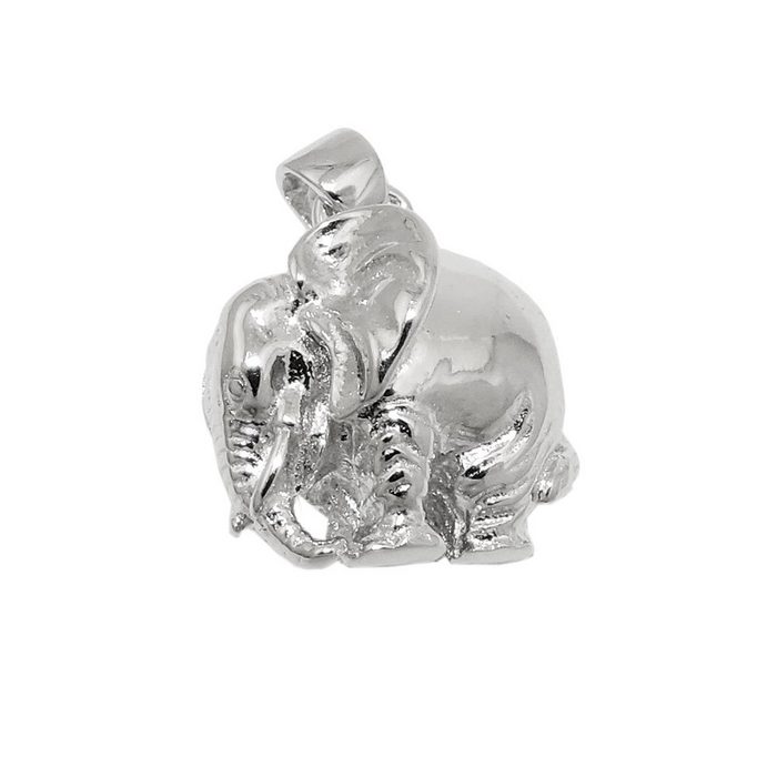 Schmuck Krone Kettenanhänger Anhänger Halsschmuck Elefant Elefantchen massiv 925 Silber Kinder Silber 925