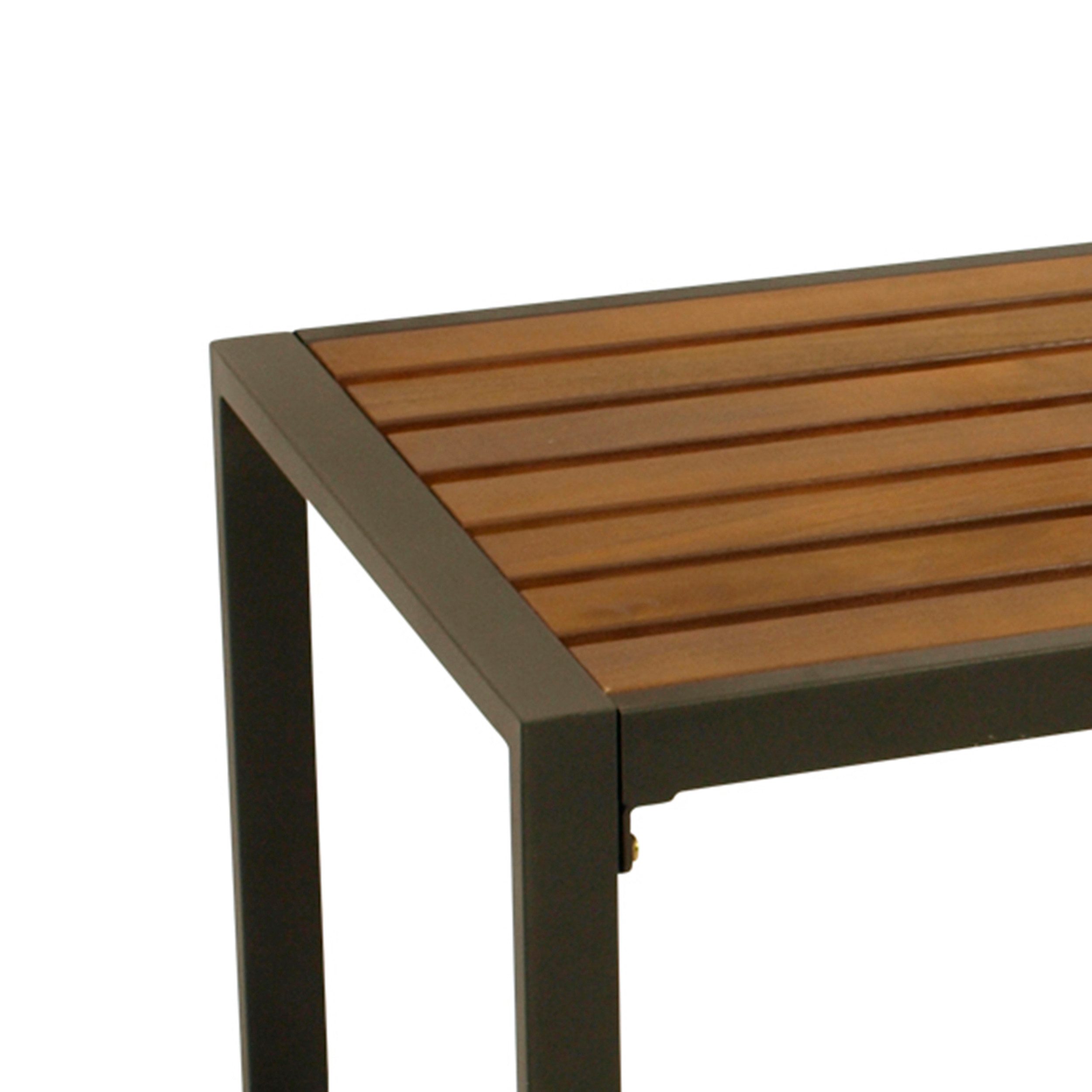 TPFGarden Hockerbank PRESTON (Gartenbank - 2-Sitzer - Gestell Stahl anthrazit, Robuster Outdoor Hocker mit Sitzfläche aus edler Akazie), Hochwertig verarbeitete Sitzbank - Maße (BxHxT): 70 x 73 x 120 cm