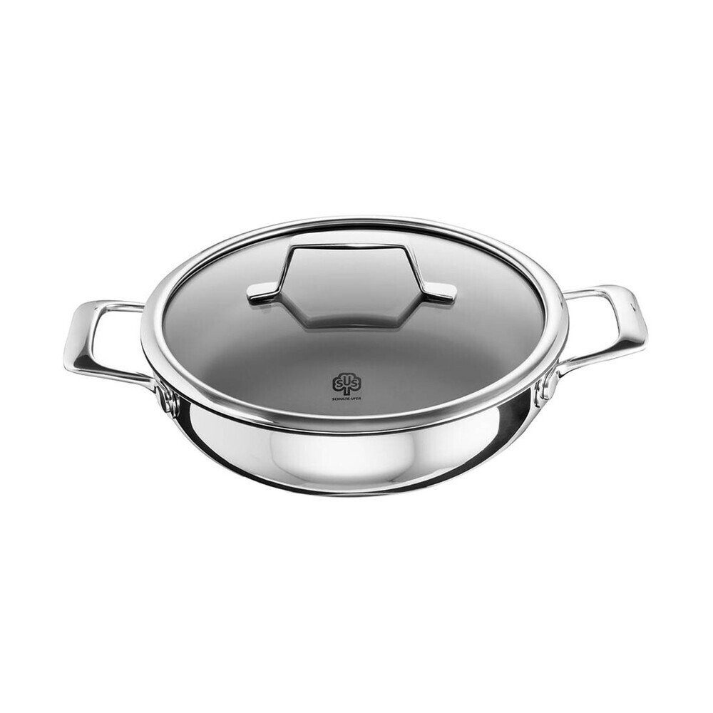 SCHULTE-UFER Schmorpfanne Schmorpfanne 28 cm Astral UniverSUS, 4l, Edelstahl, spülmaschinenfest, Induktion, alle Herdarten