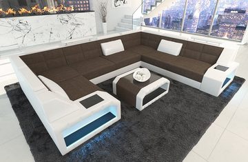 Sofa Dreams Wohnlandschaft Stoff Sofa Pesaro U Form Polster Stoffsofa Couch, Auch mit Bettfunktion
