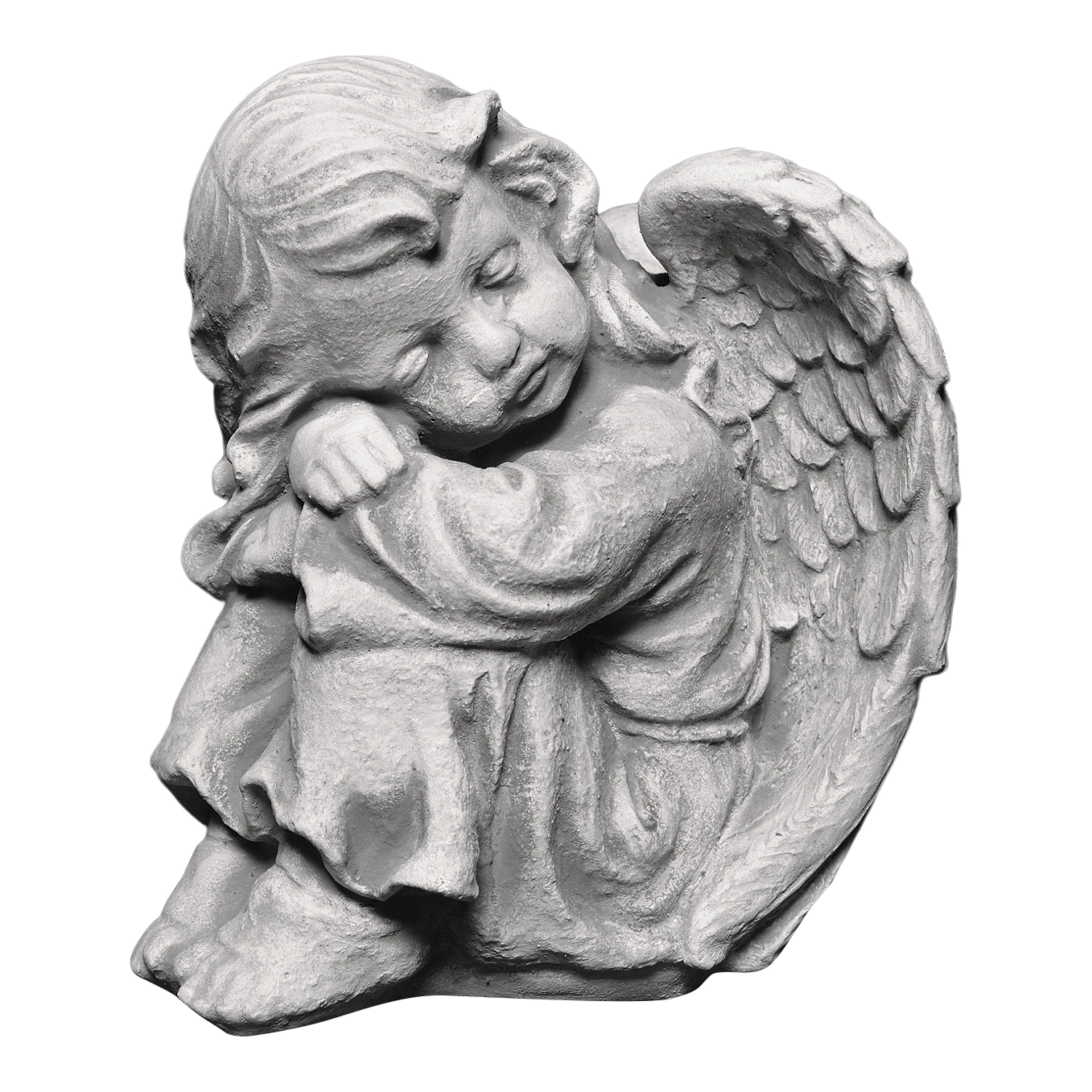 gartendekoparadies.de Gartenfigur Schlafender Engel Grabengel, Steinfigur, H. 23 cm, 6 kg, Frostsicher