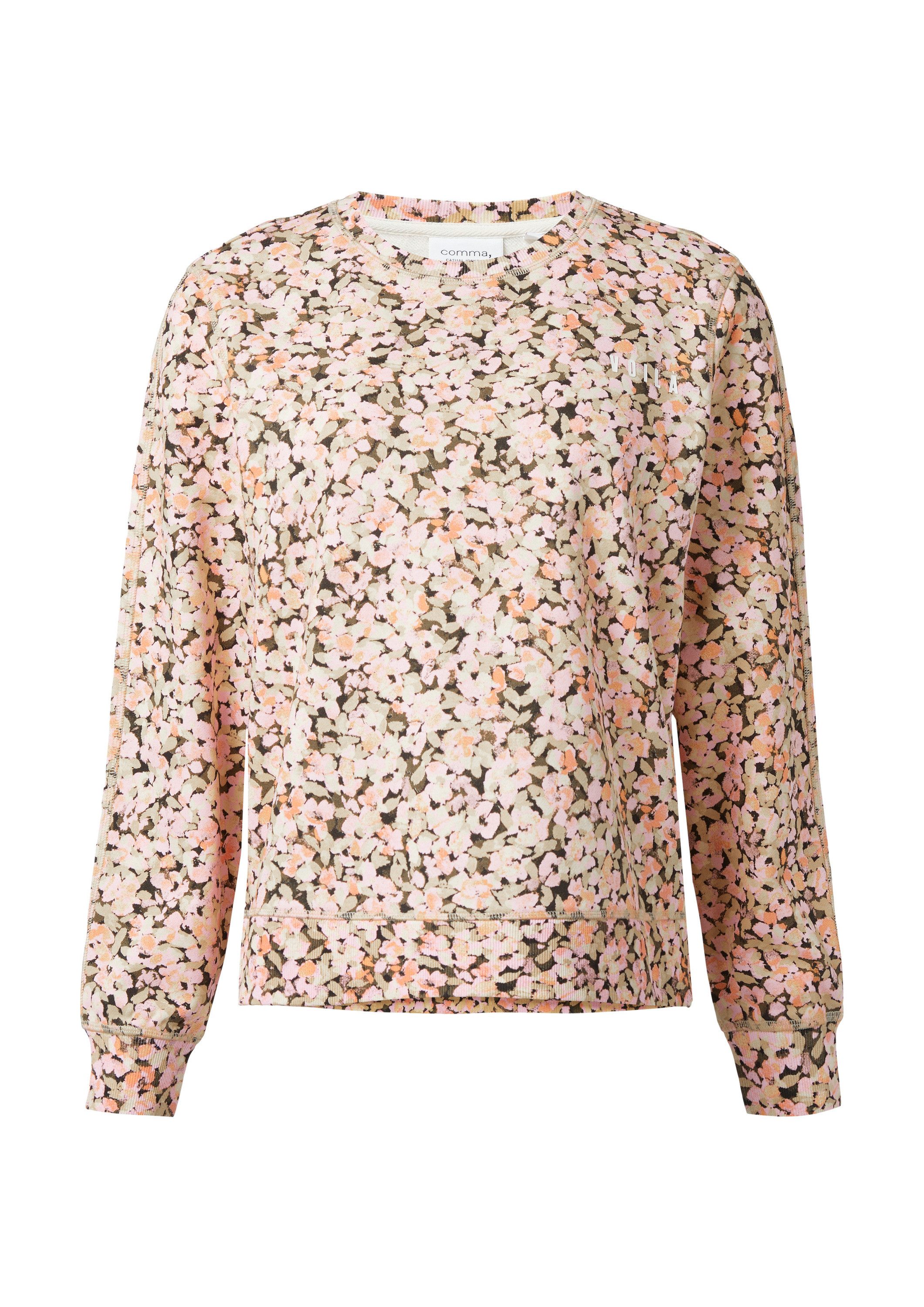 comma Sweatshirt Sweatshirt Sweatshirt mit floralem Muster günstig online kaufen