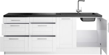 OPTIFIT Küche Ahus, Breite 225 cm, wahlw. Mit E-Geräten, Soft Close Funktion, MDF Fronten