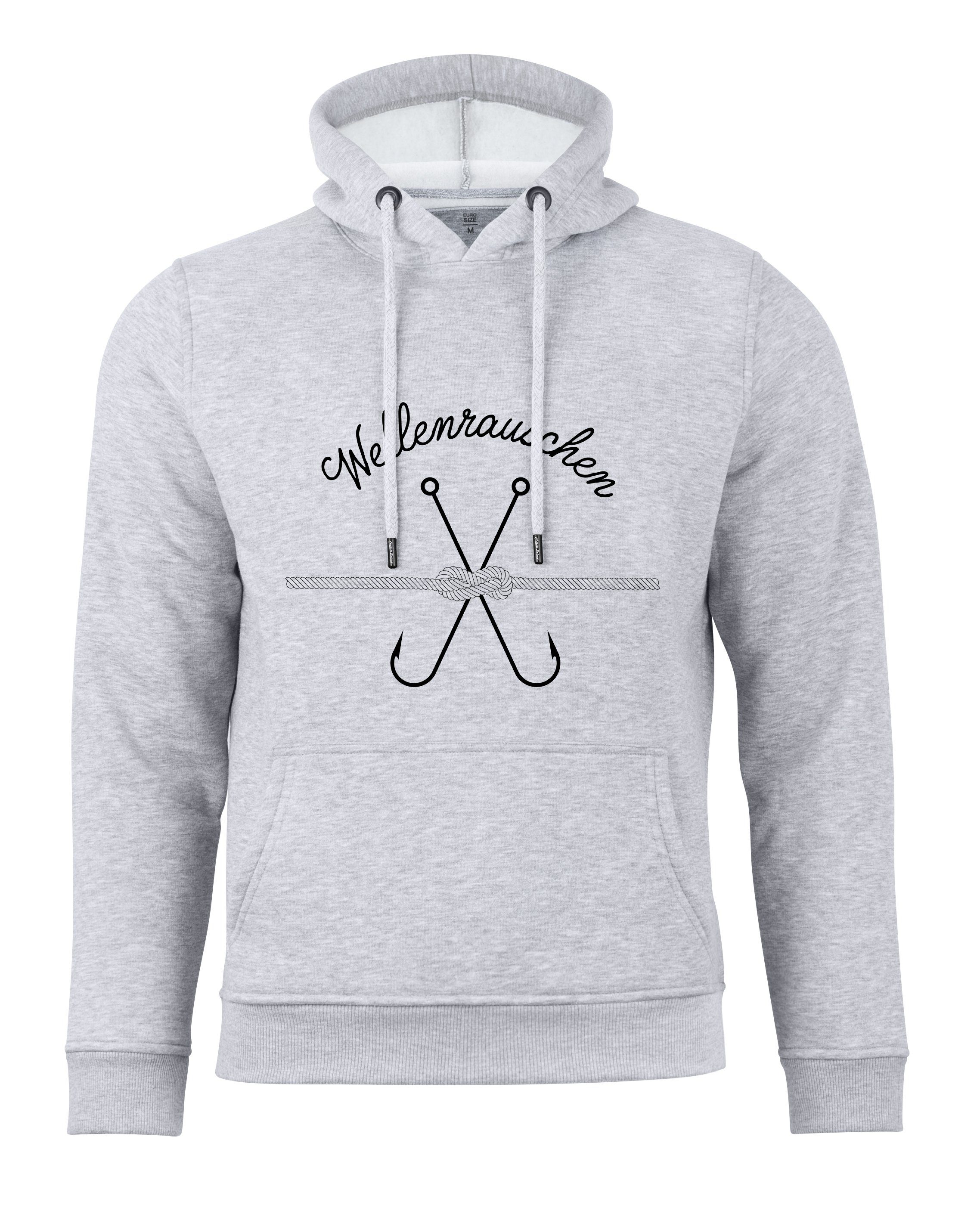 Wellenrauschen grau Cotton - Anker mit Prime® weichem Innenfleece Hoodie