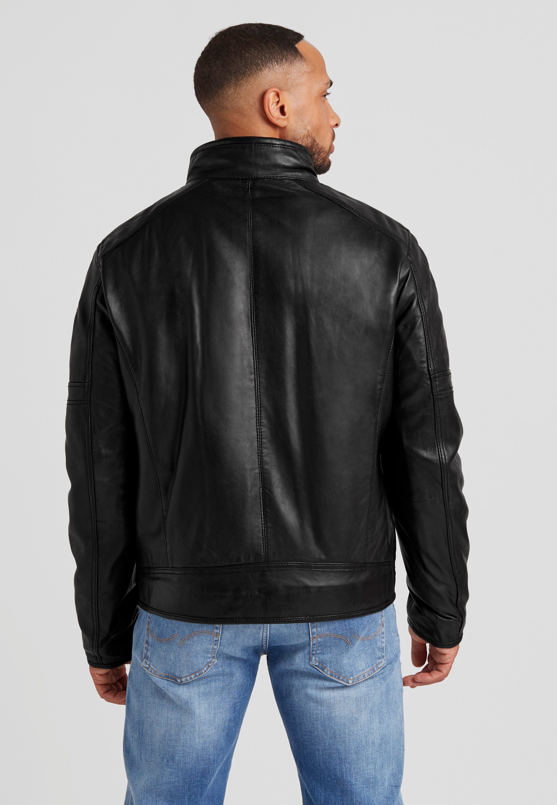 Milestone Lederjacke MSBender aus Lammleder mit abnehmbarem Windschutz