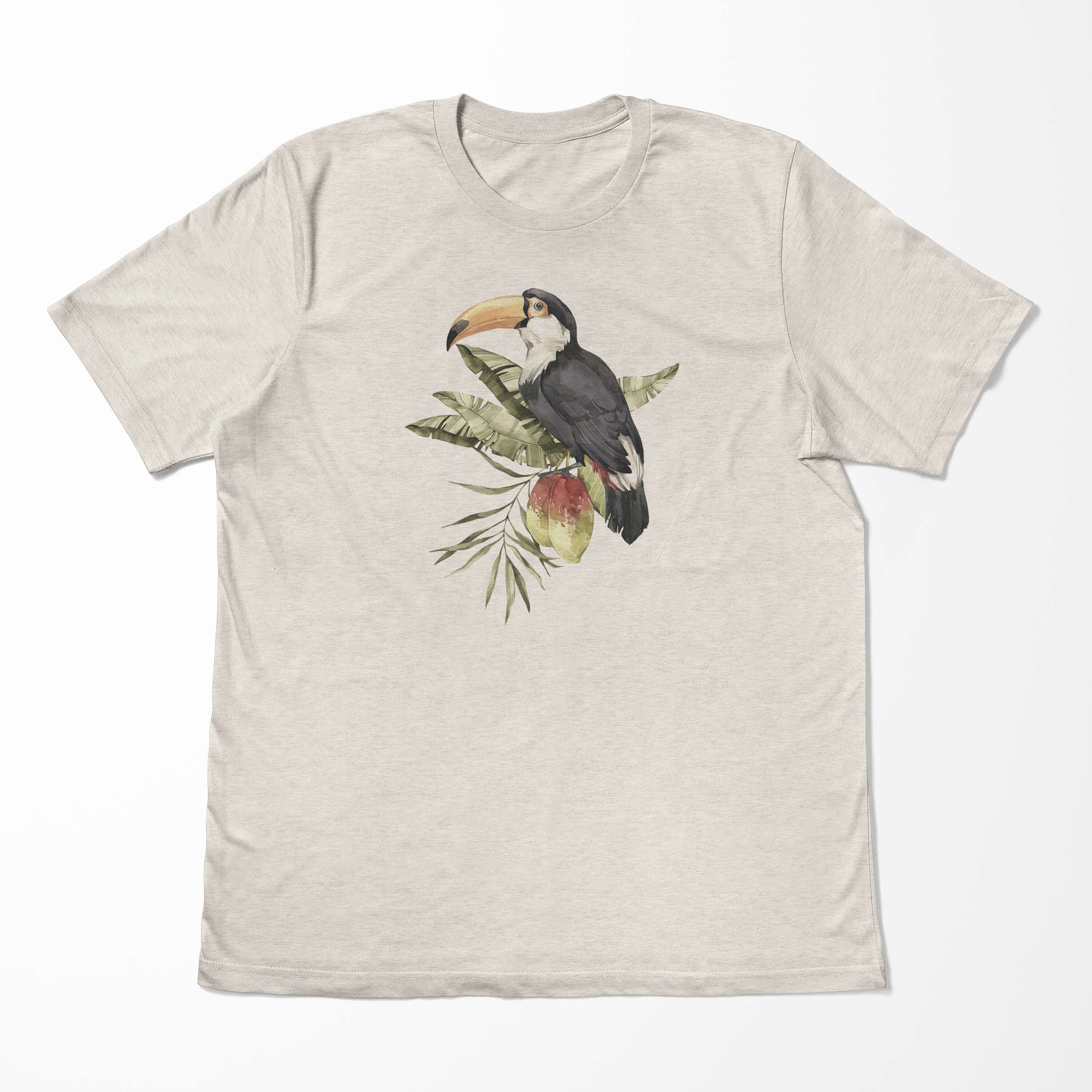 Ökomode Nashornvogel Shirt T-Shirt Nachhaltig Bio-Baumwolle T-Shirt Sinus Herren Aquarell Farbe (1-tlg) Motiv Organic Art