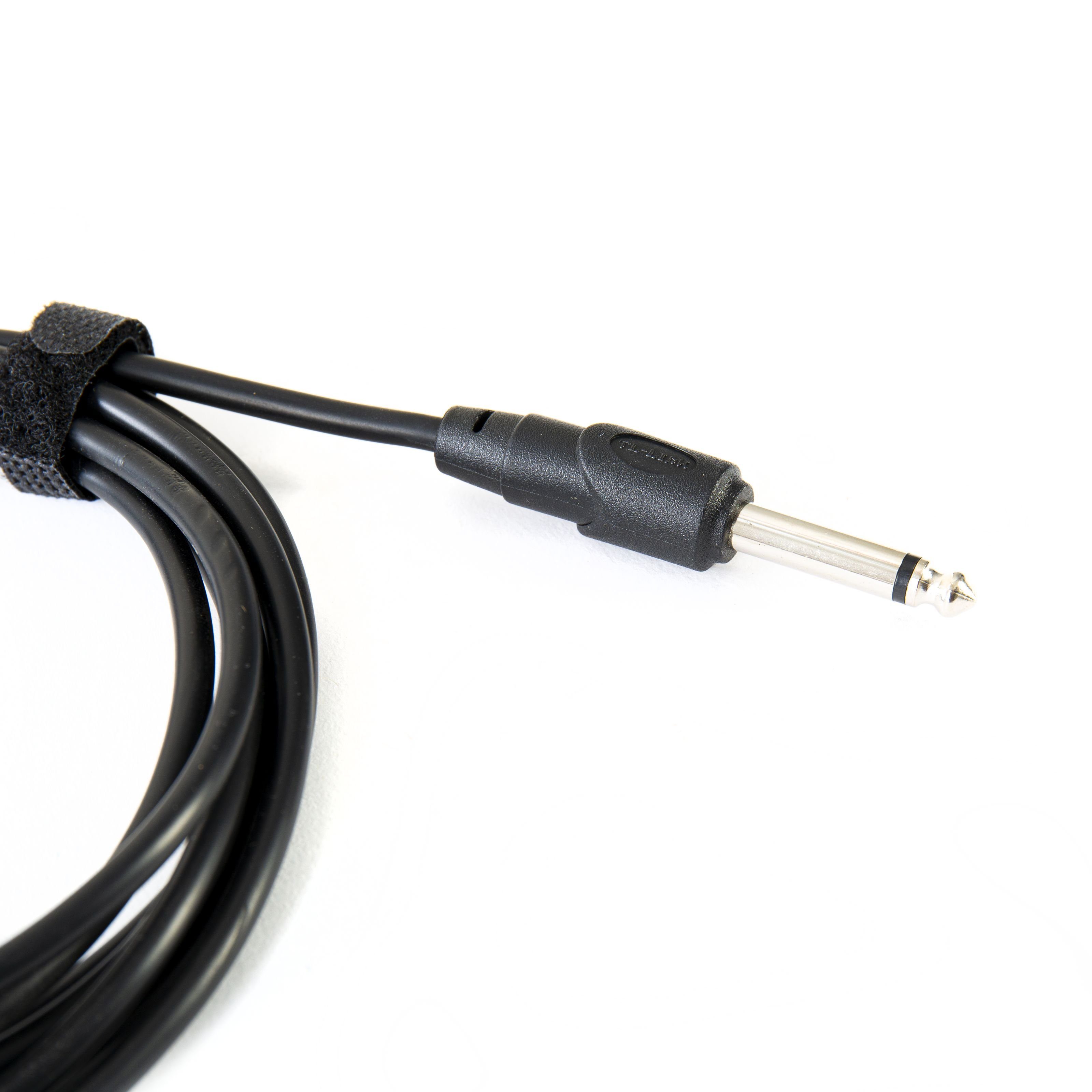 MUSIC STORE Synthesizer (Patchkabel 300cm Schwarz 35mm auf 63mm Mono-Klinkenstecker für Modulare Synthesizer, Modular Synthesizer, Patchkabel Modular Synth), Patchkabel, 300cm, Schwarz, 3,5mm auf 6,3mm Mono-Klinkenstecker