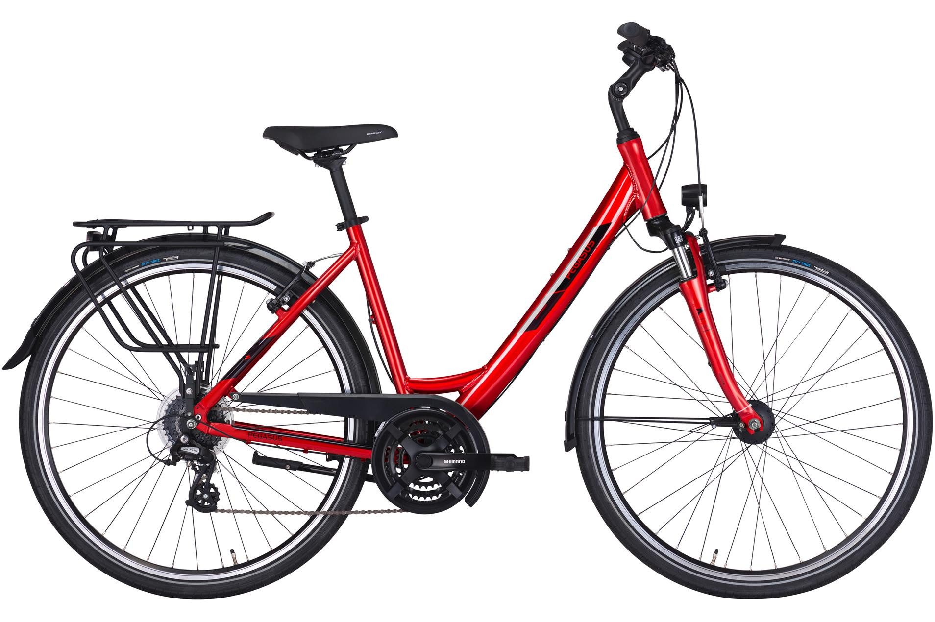 Pegasus Trekkingrad Pegasus Solero SL 24 Damen rot 2024/2025, 24 Gang Shimano Altus RD-M310, Kettenschaltung