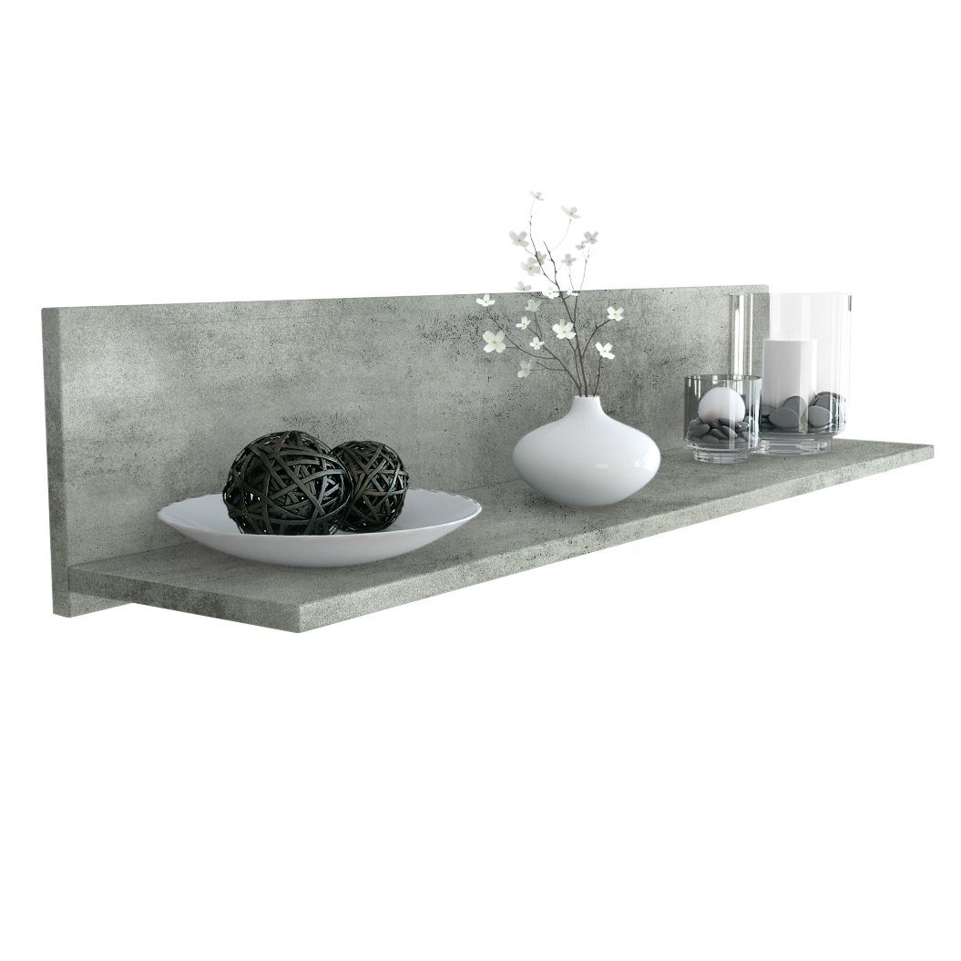 Vladon Wandregal Skadu, Schweberegal, Beton Dunkel Optik (97,5 x 18,5 x 18, günstig online kaufen