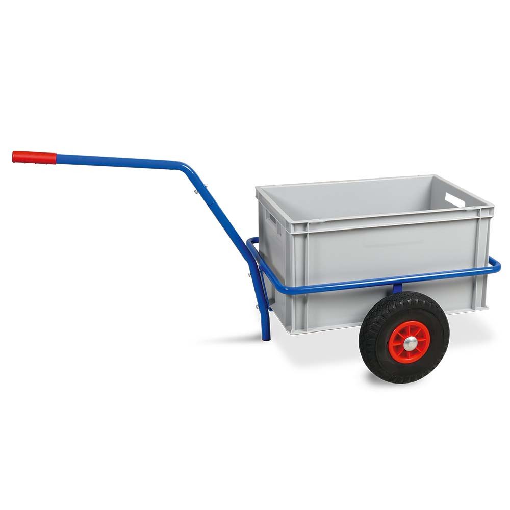 BRB-Lagertechnik Transportwagen Handwagen mit herausnehmbarem Kunststoffkasten 600x400x320 mm