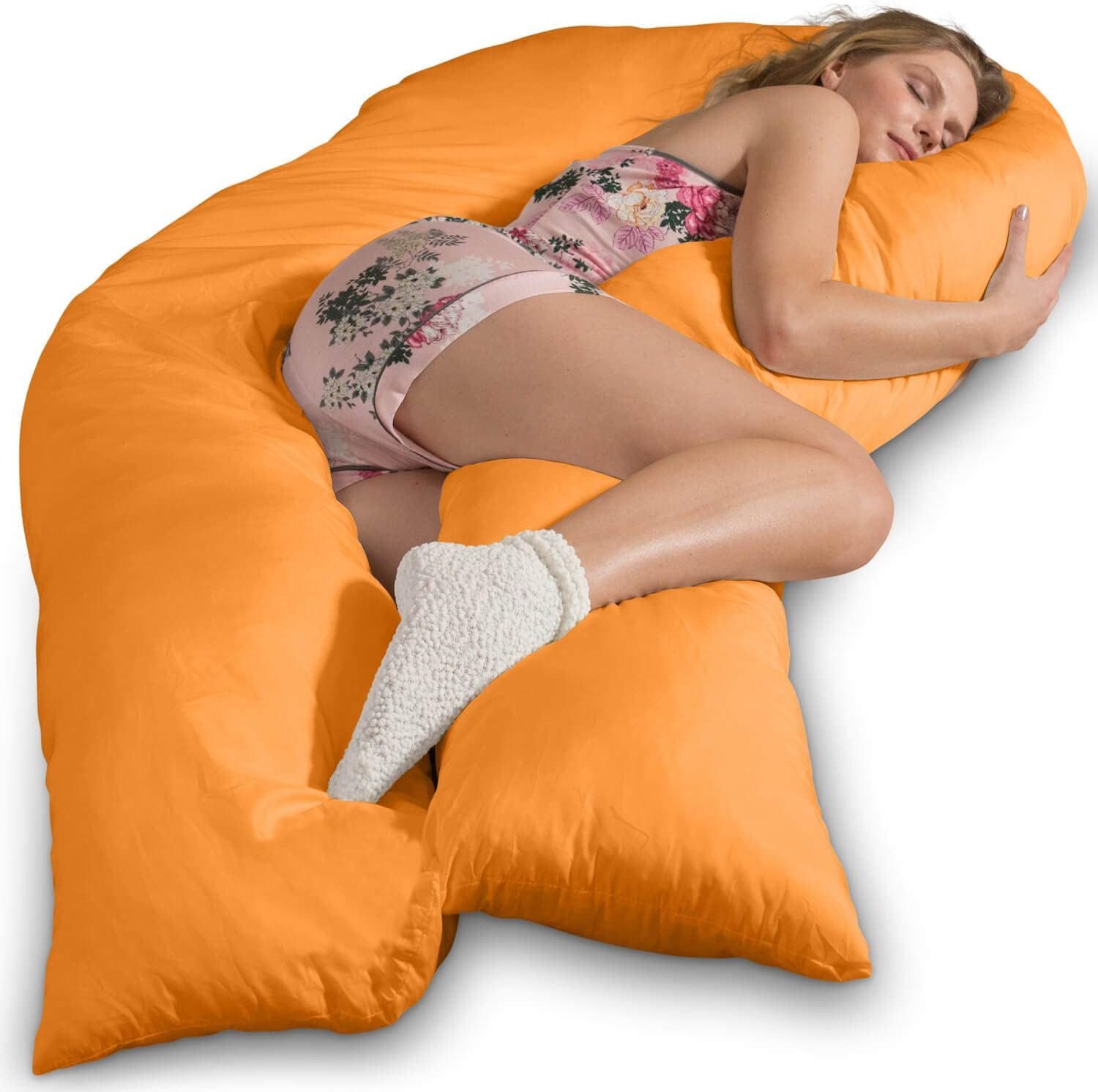 Traumreiter Seitenschläferkissen Visco XXL Seitenschläferkissen I Komfortkissen Schwangerschaftskissen