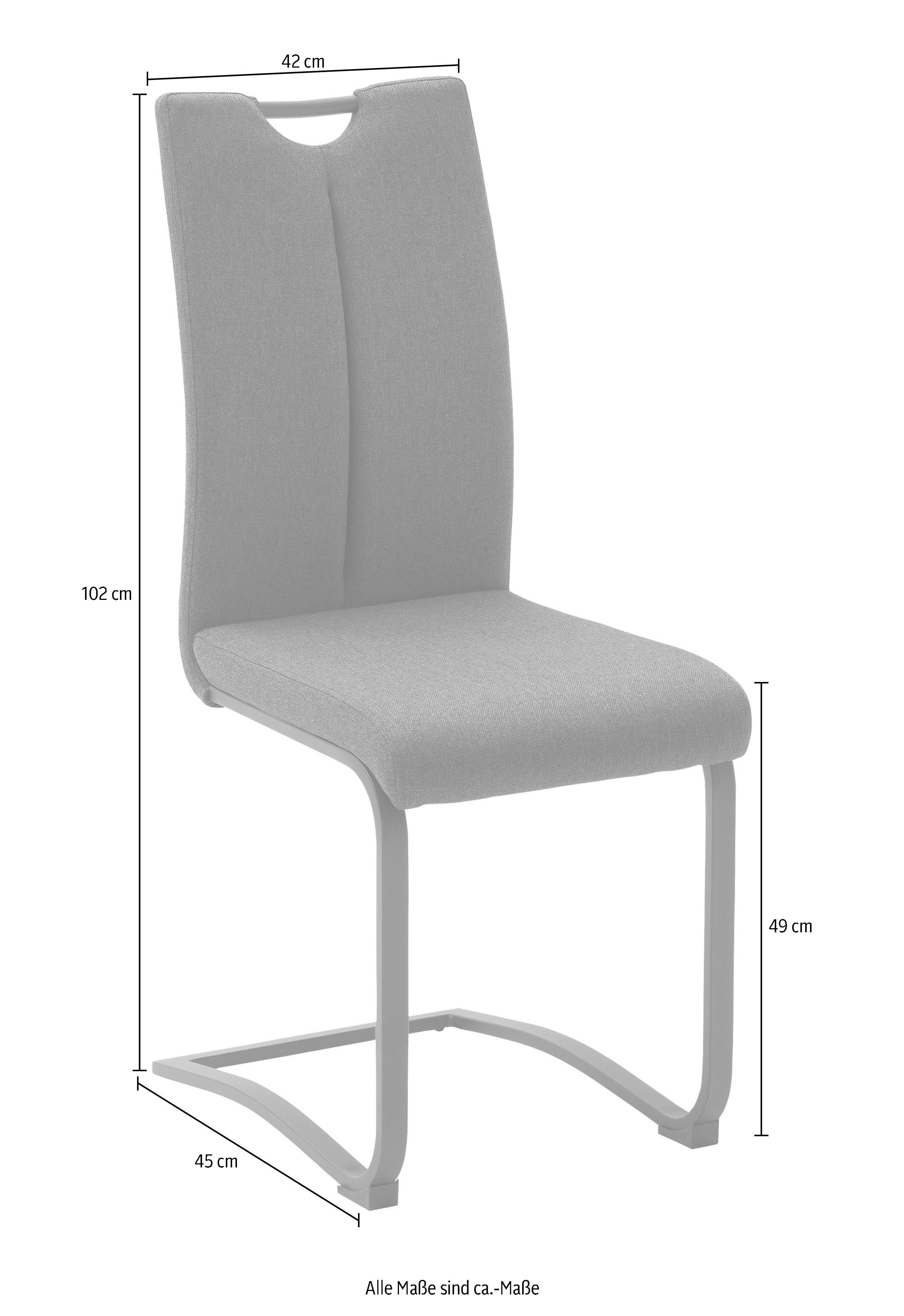 MCA furniture Freischwinger Sambia Griffloch, | kg Olive 4-er bis St), belastbar Set, 4 und Stuhl Stoffbezug mit Grün (Set, 120