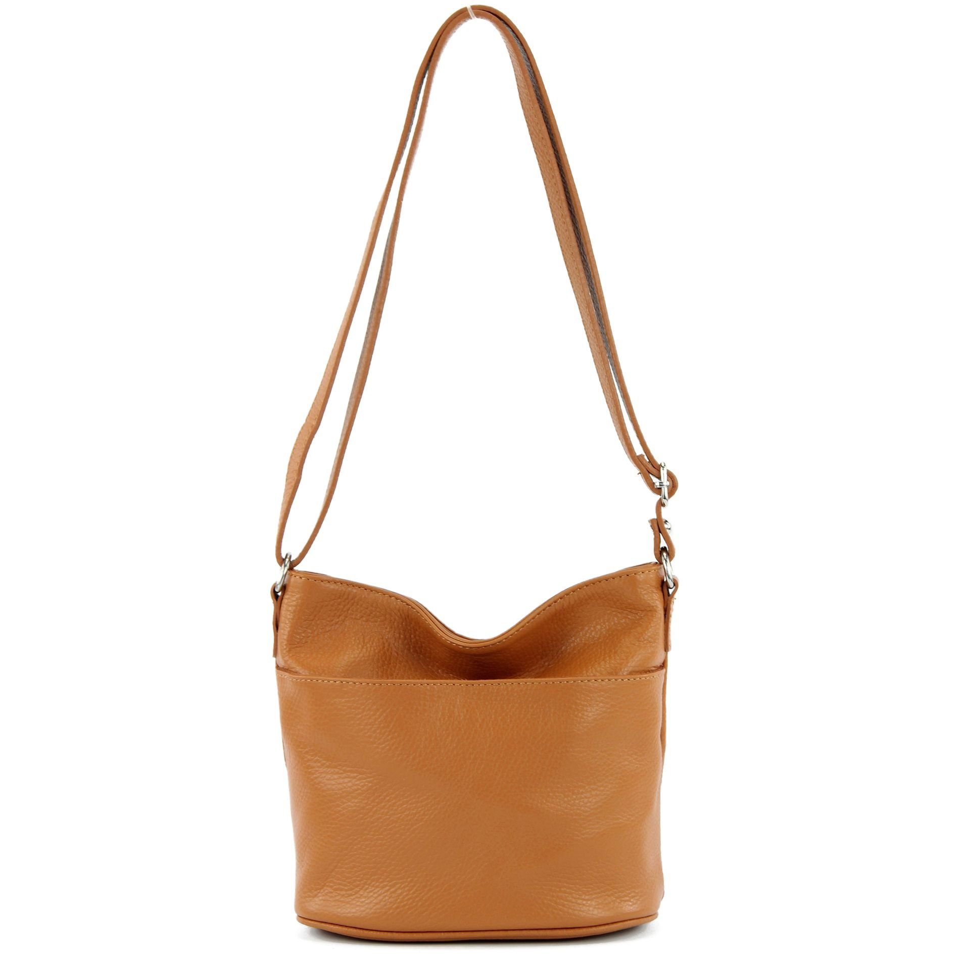 modamoda de Schultertasche T198, Echtleder Handmade in Italy