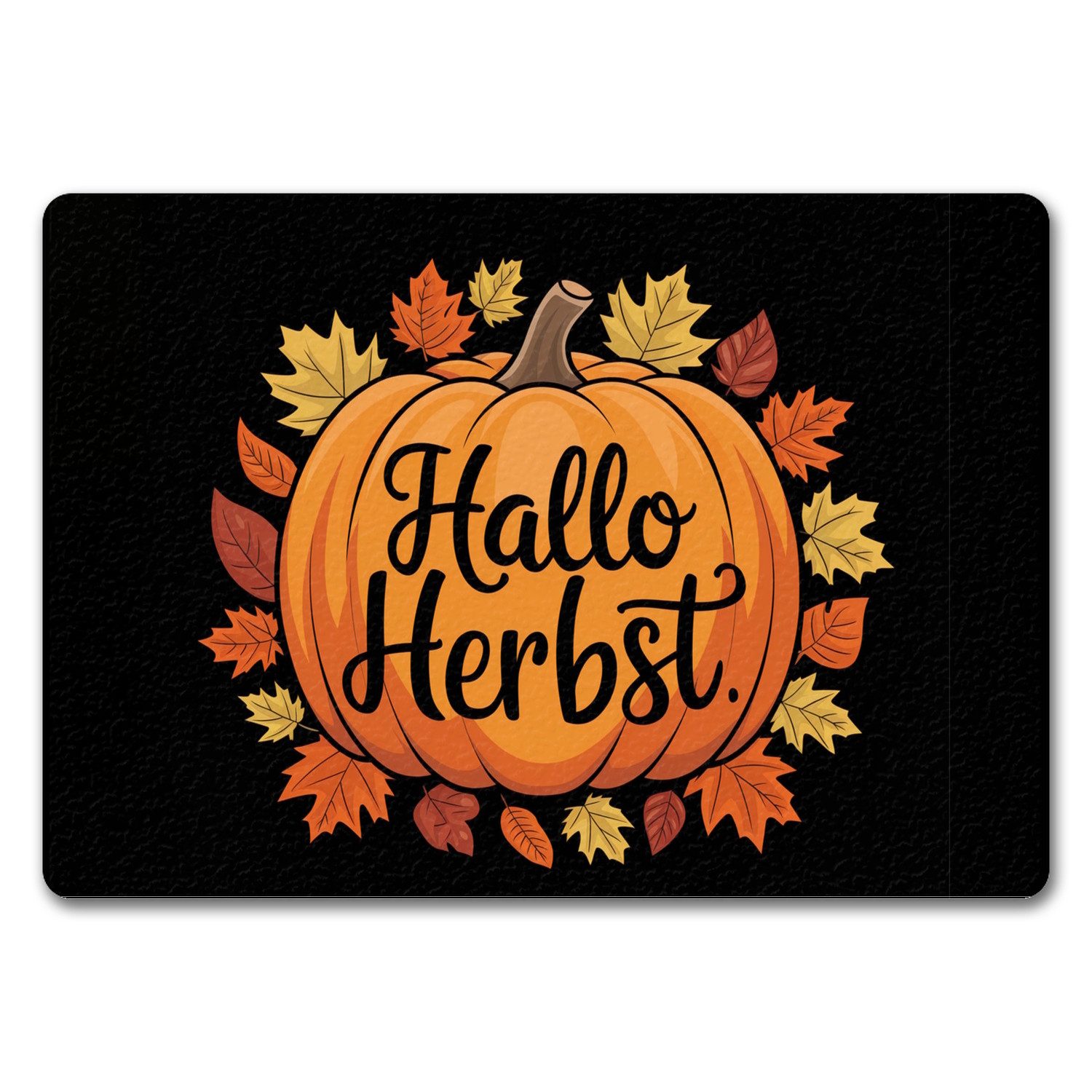 speecheese Fußmatte Hallo Herbst Fußmatte in 35x50 cm ohne Rand mit Kürbis und Herbstlaub