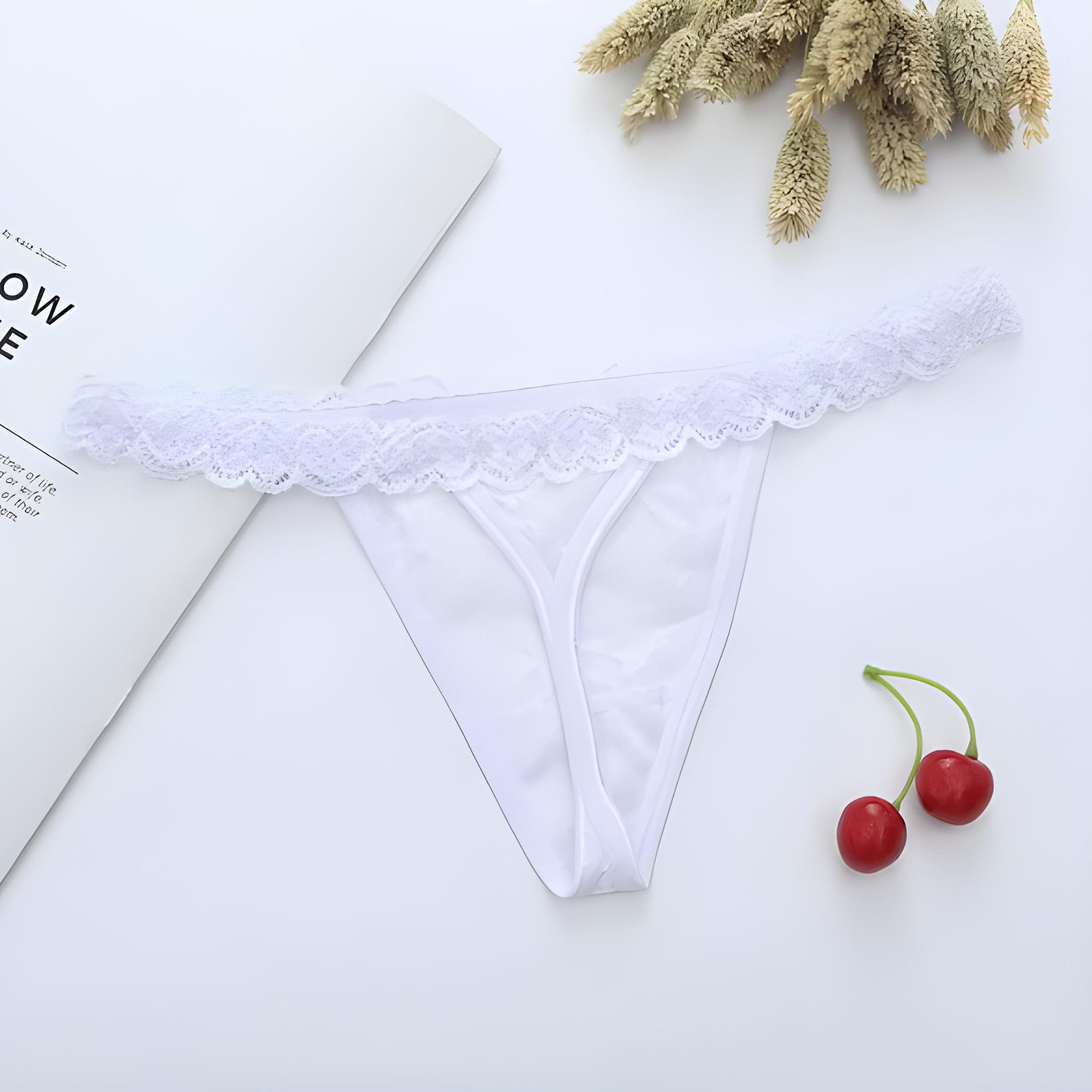 NEXORA Stringtanga Tanga, String, Damenunterwäsche, Spitzenstring, Dessous Onesize mit elastischem Bund, passt sich Ihrem Körper optimal an