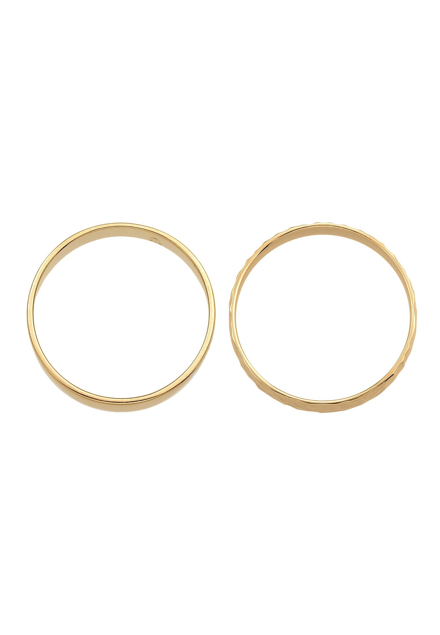 925 Kuzzoi Gold Kuzzoi Ring Gehämmert Ring-Set Set Silber Basic