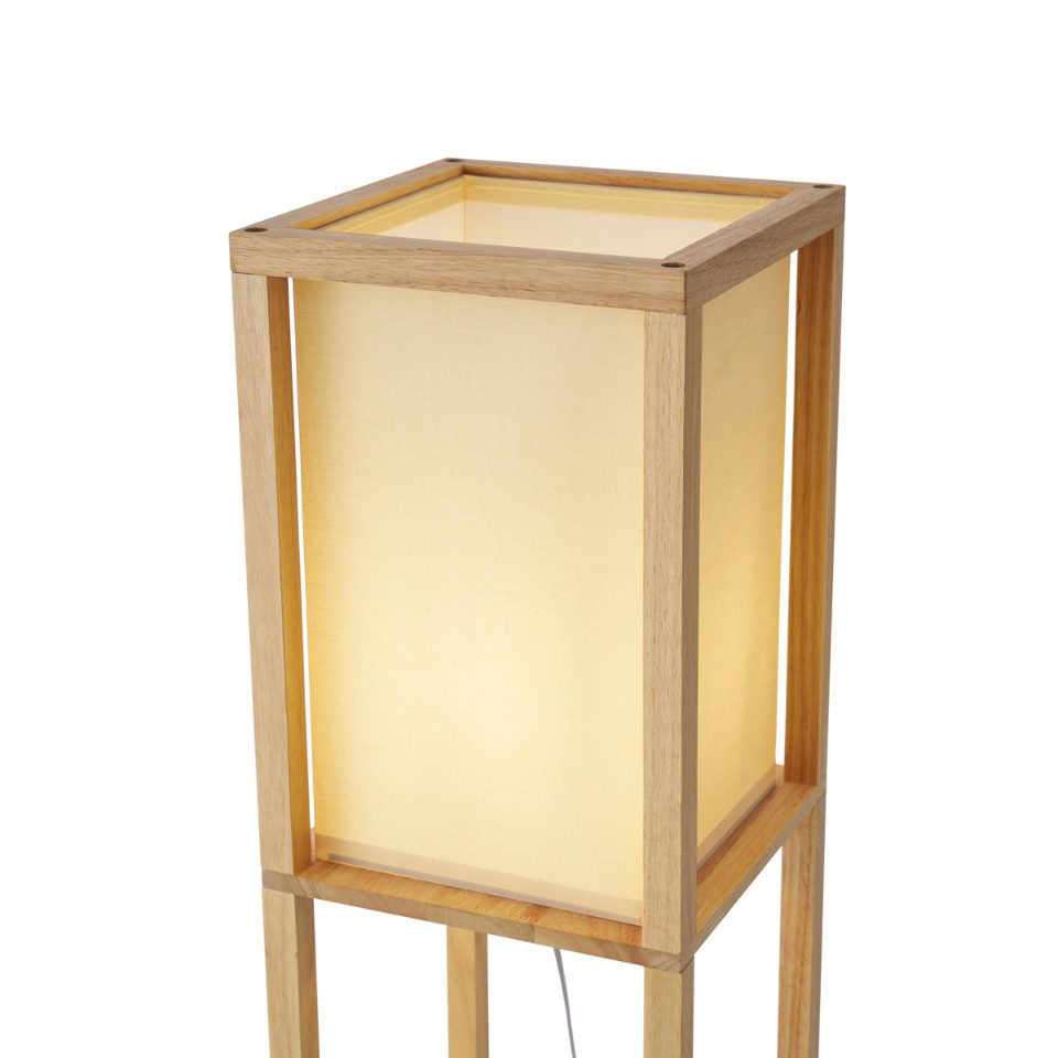 Qazqa Stehlampe Stojan, ohne Leuchtmittel, E27, Braun, Modern, Holz, 1-flam günstig online kaufen