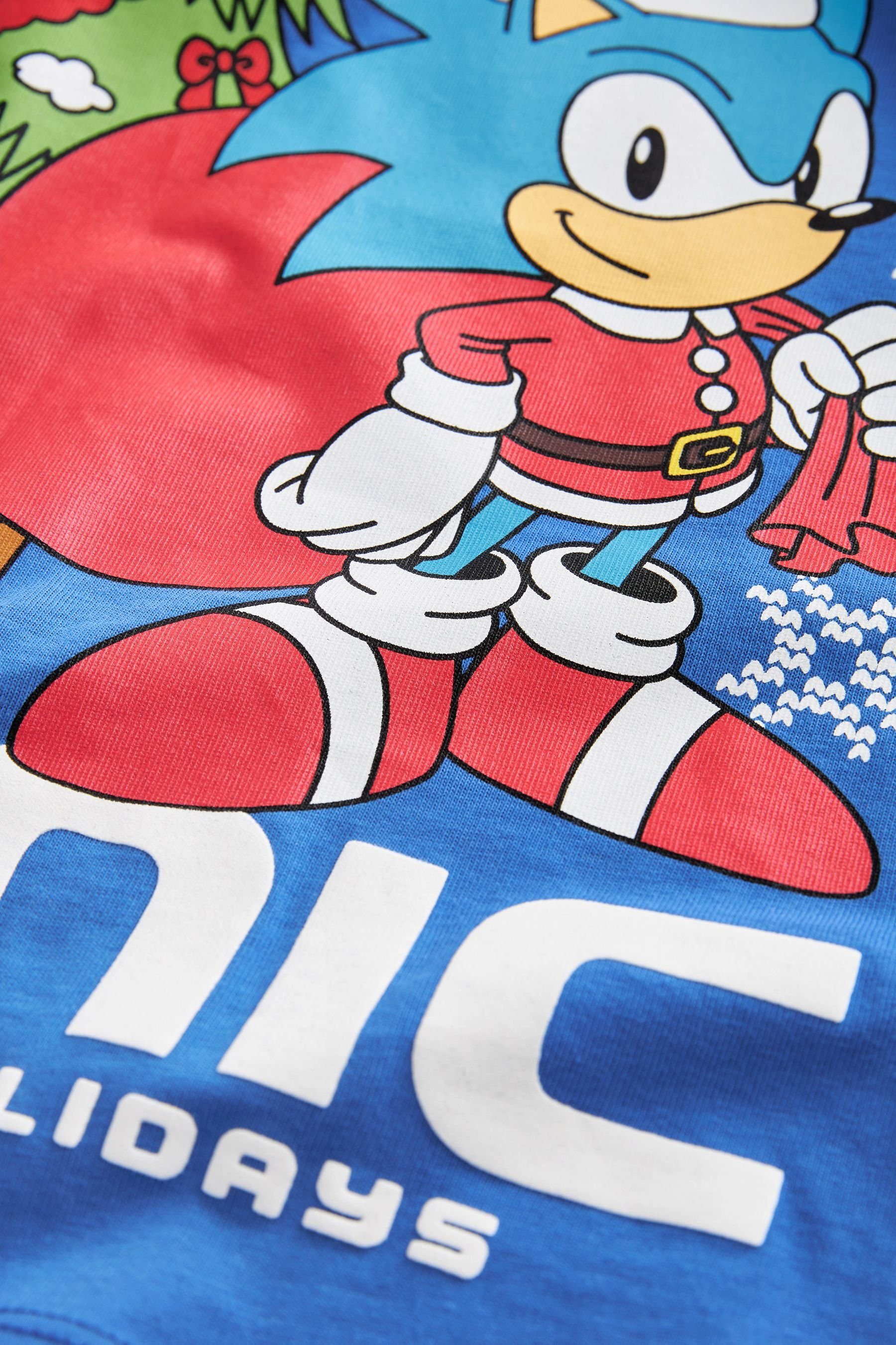Weihnachtsshirt Sonic Langarmshirt Langärmeliges Next Blue Cobalt (1-tlg)