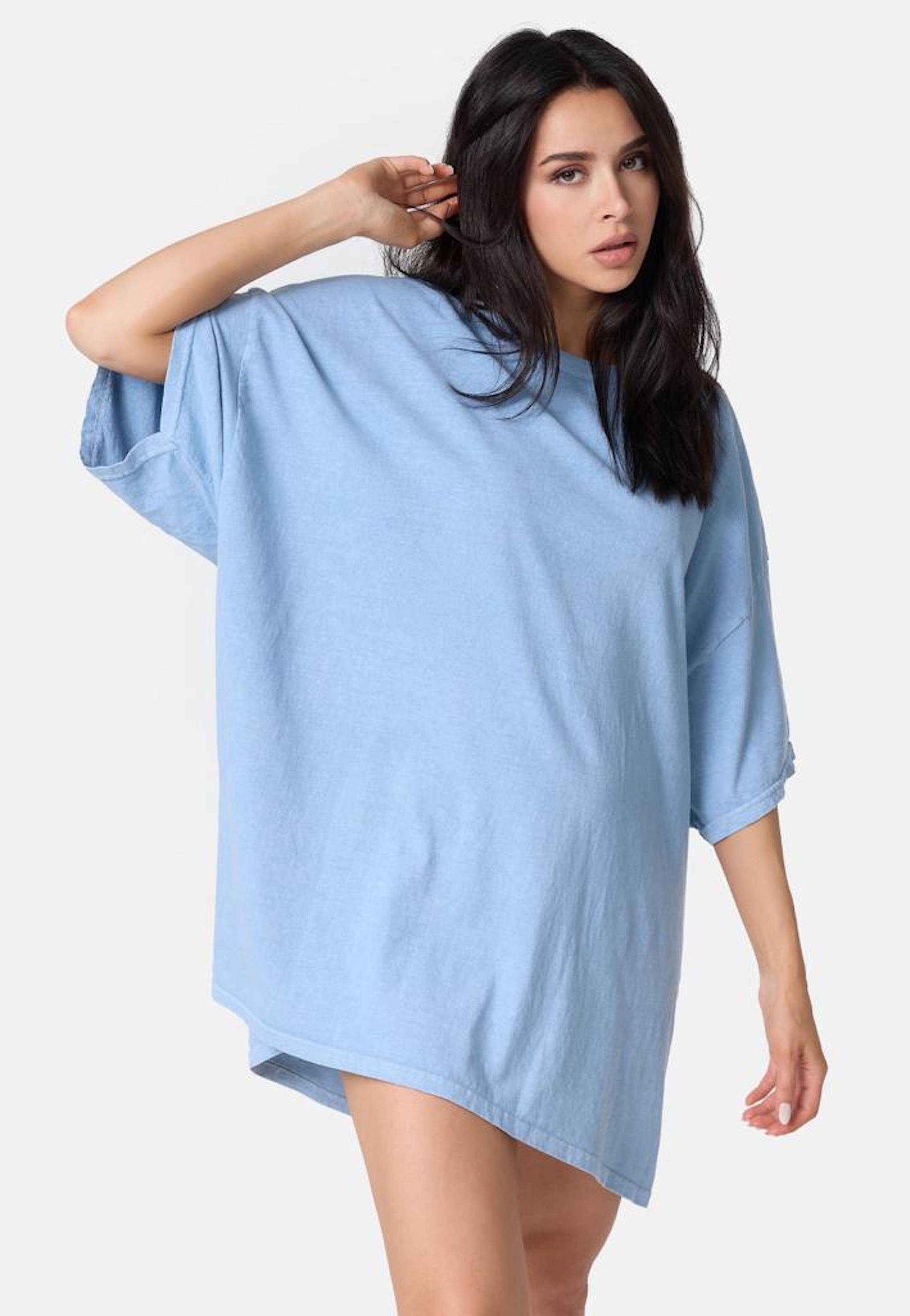Worldclassca Print-Shirt Worldclassca Oversized T-SHIRT LA Print Washed Tee Sommer Oberteil Neu